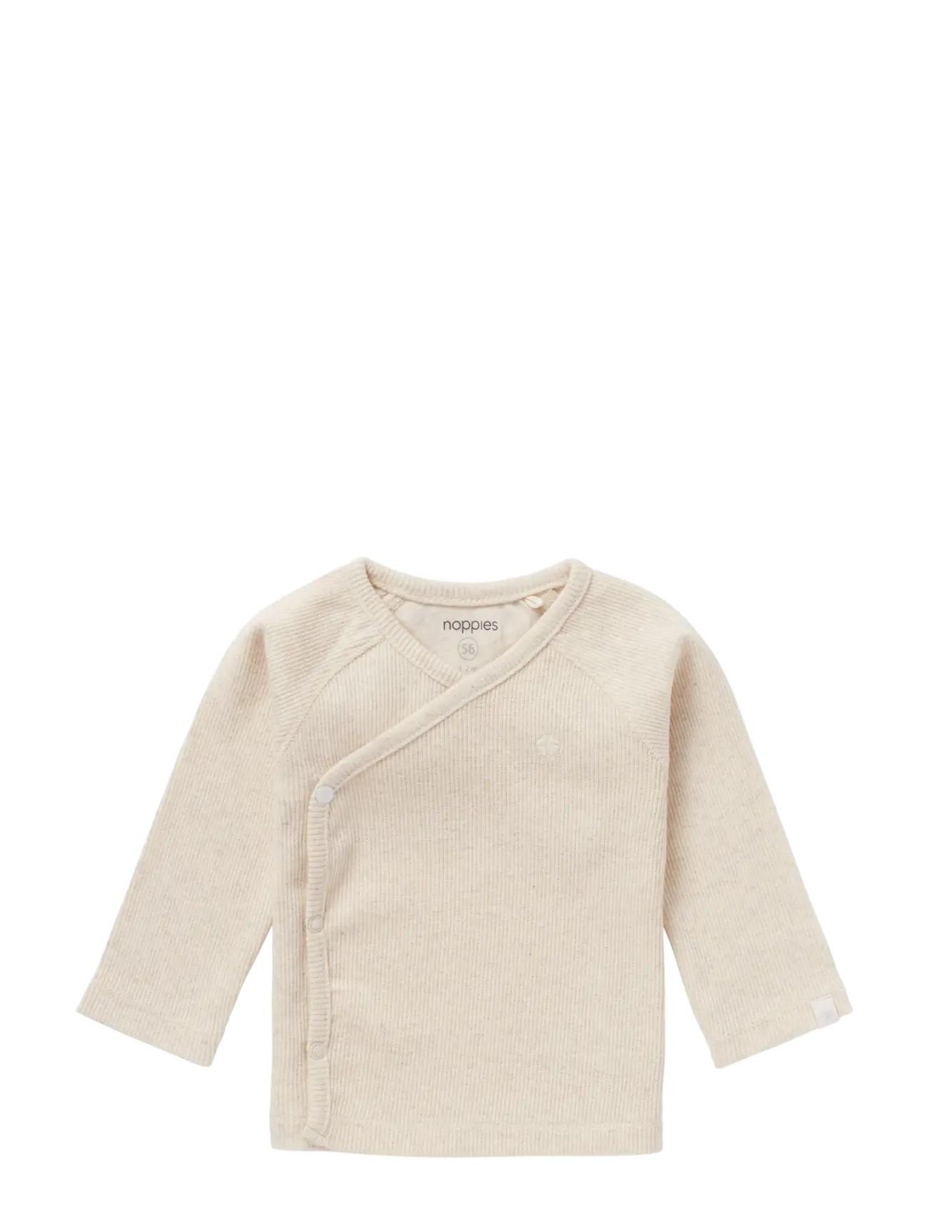 Noppies U Tee Overlap LS Rib Nanyuki - Toppar & T-shirts - P611 OATMEAL MELANGE / cream