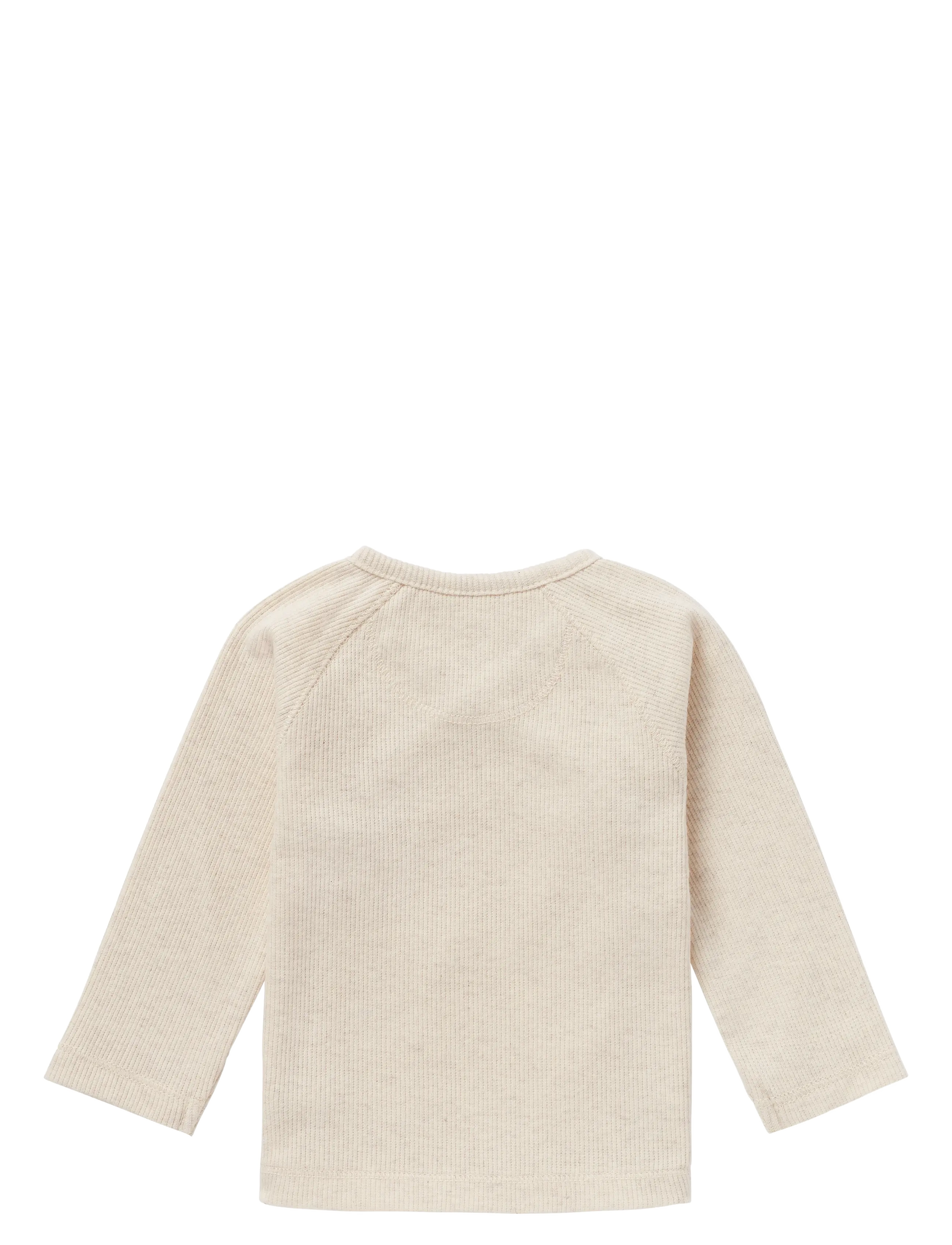 Noppies - U Tee Overlap LS Rib Nanyuki - långärmade t-shirts - p611 oatmeal melange - 1