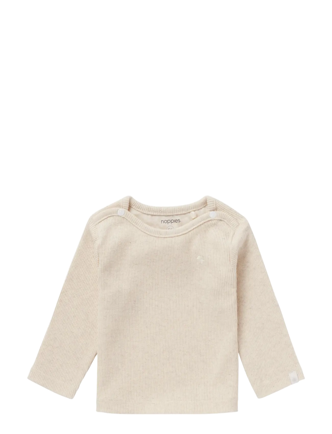 Noppies U Tee ls Rib Natal - T-särgid - P611 OATMEAL MELANGE / beige