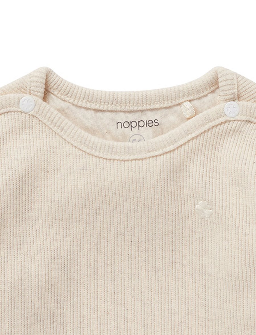 Noppies - U Tee ls Rib Natal - pikkade varrukatega t-särgid - p611 oatmeal melange - 2