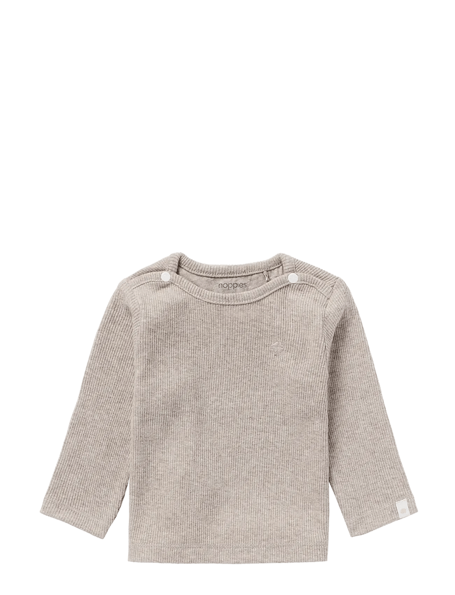 Noppies - U Tee ls Rib Natal - pikkade varrukatega t-särgid - p757 taupe melange - 0