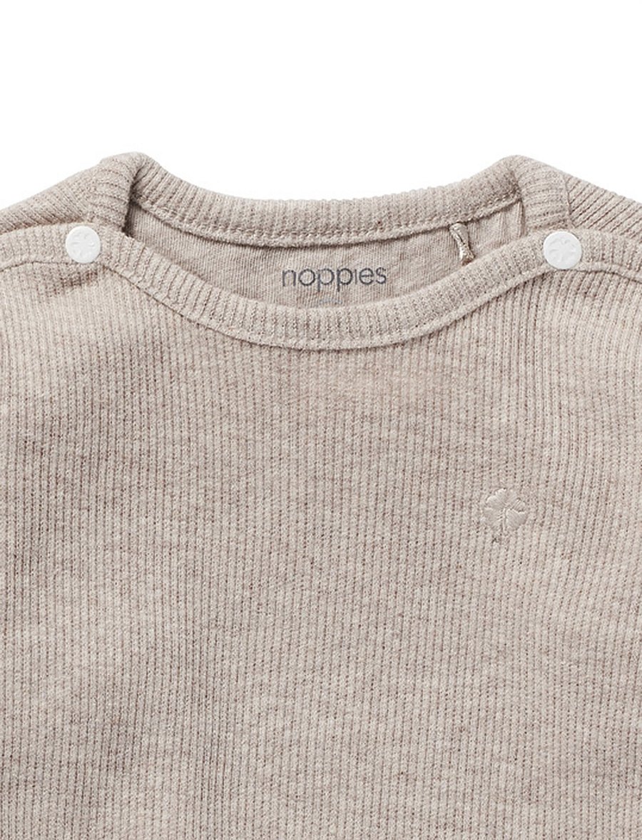 Noppies - U Tee ls Rib Natal - pikkade varrukatega t-särgid - p757 taupe melange - 2