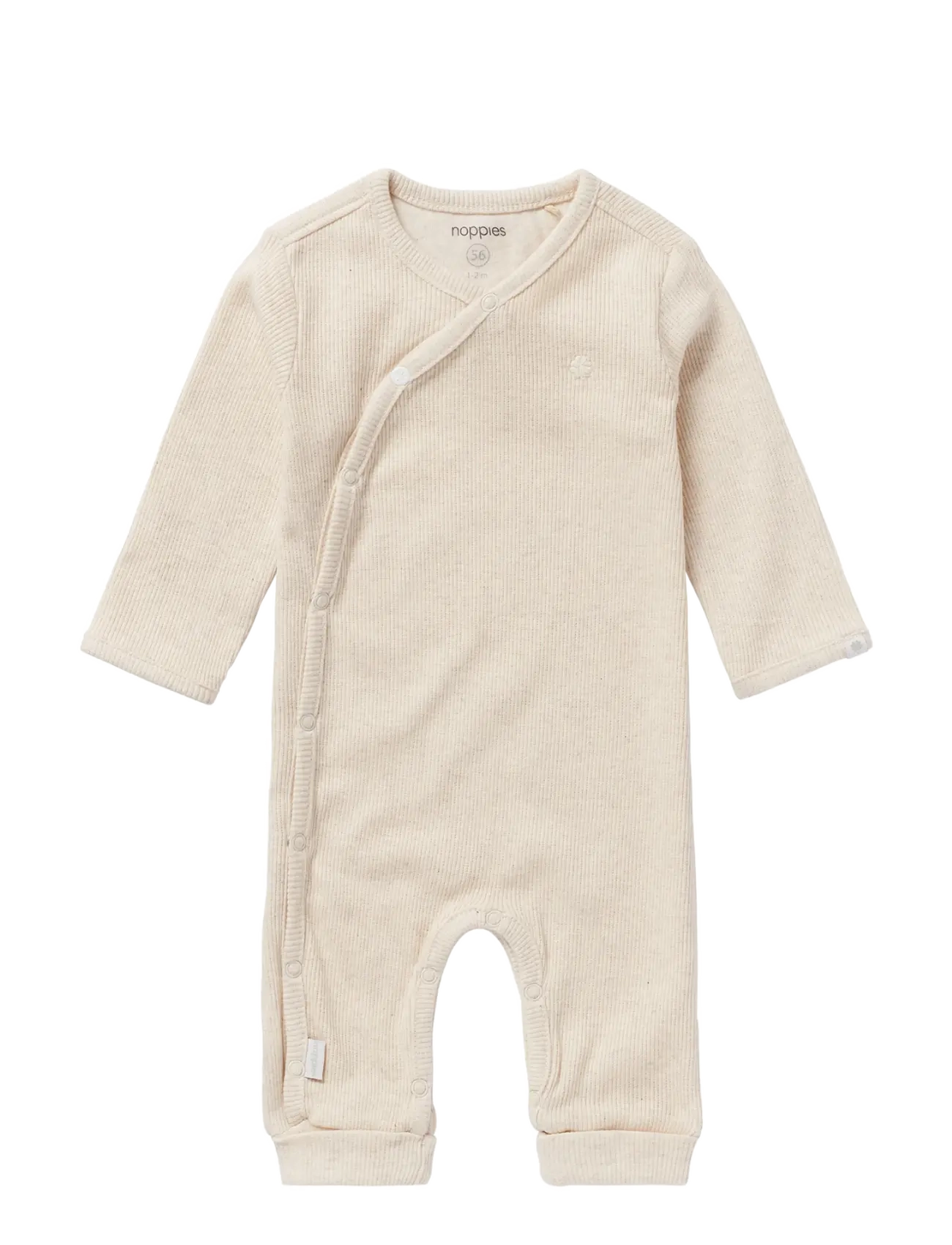 Noppies U Playsuit LS Rib Nevis - Riided - P611 OATMEAL MELANGE / cream