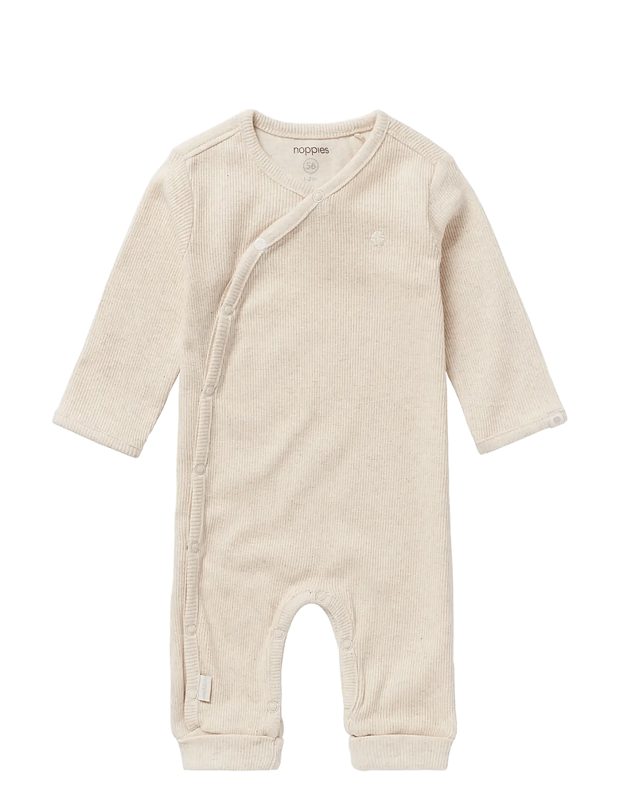 Noppies - U Playsuit LS Rib Nevis - osta vanuse järgi - p611 oatmeal melange - 0