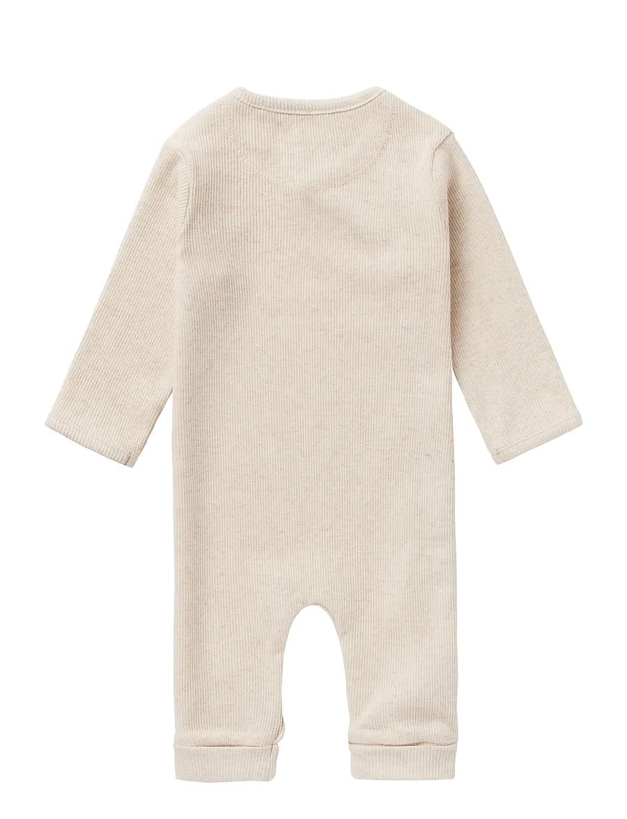 Noppies - U Playsuit LS Rib Nevis - osta vanuse järgi - p611 oatmeal melange - 1