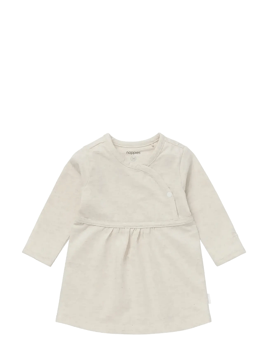 Noppies - G Dress ls Nevada - langærmede babykjoler - p611 oatmeal melange - 0