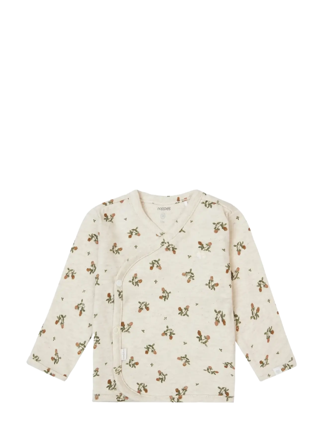 Noppies U Tee Overlap LS Nicosia aop - Baby 44-92 - P611 OATMEAL MELANGE / beige