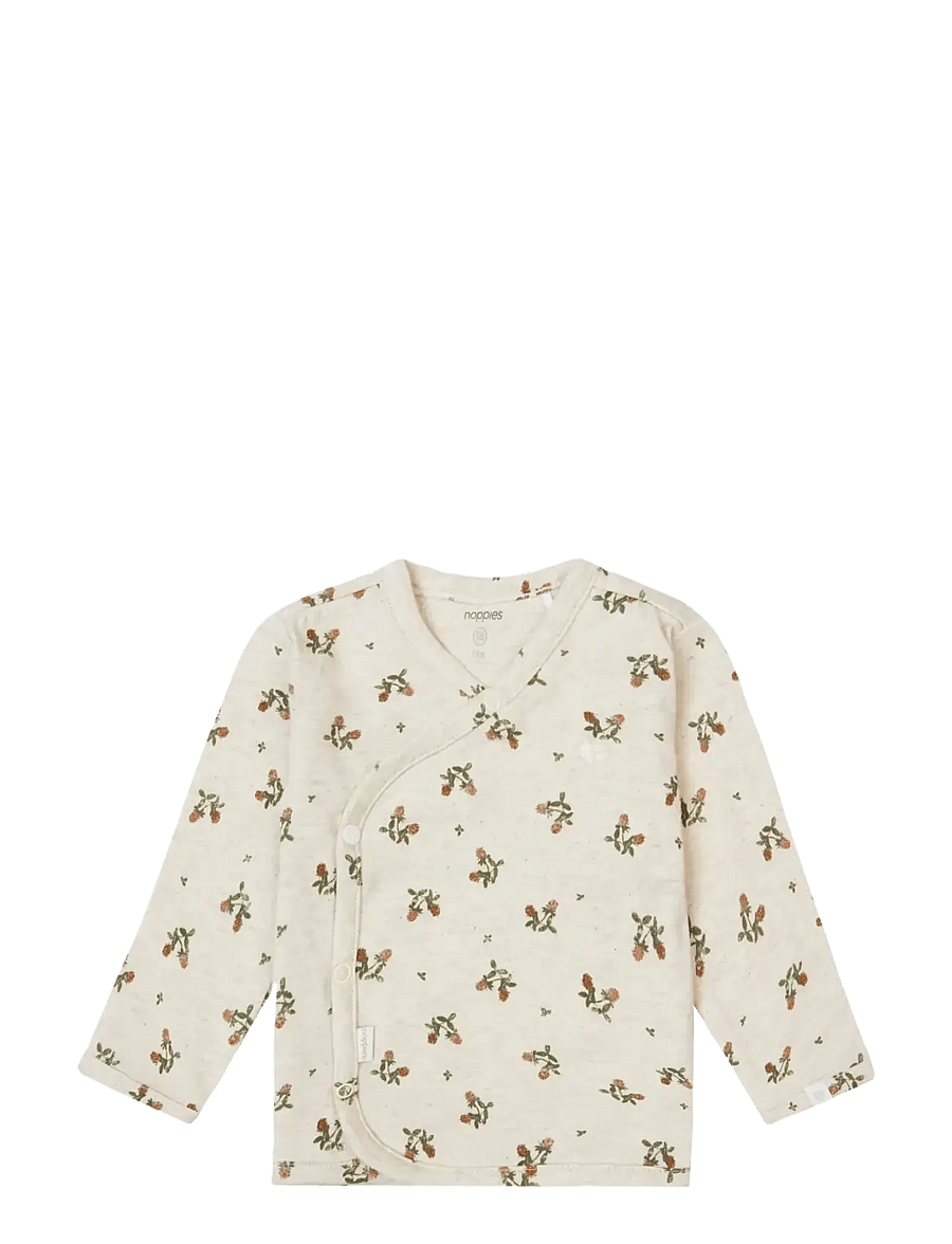Noppies - U Tee Overlap LS Nicosia aop - langärmelig - p611 oatmeal melange - 0
