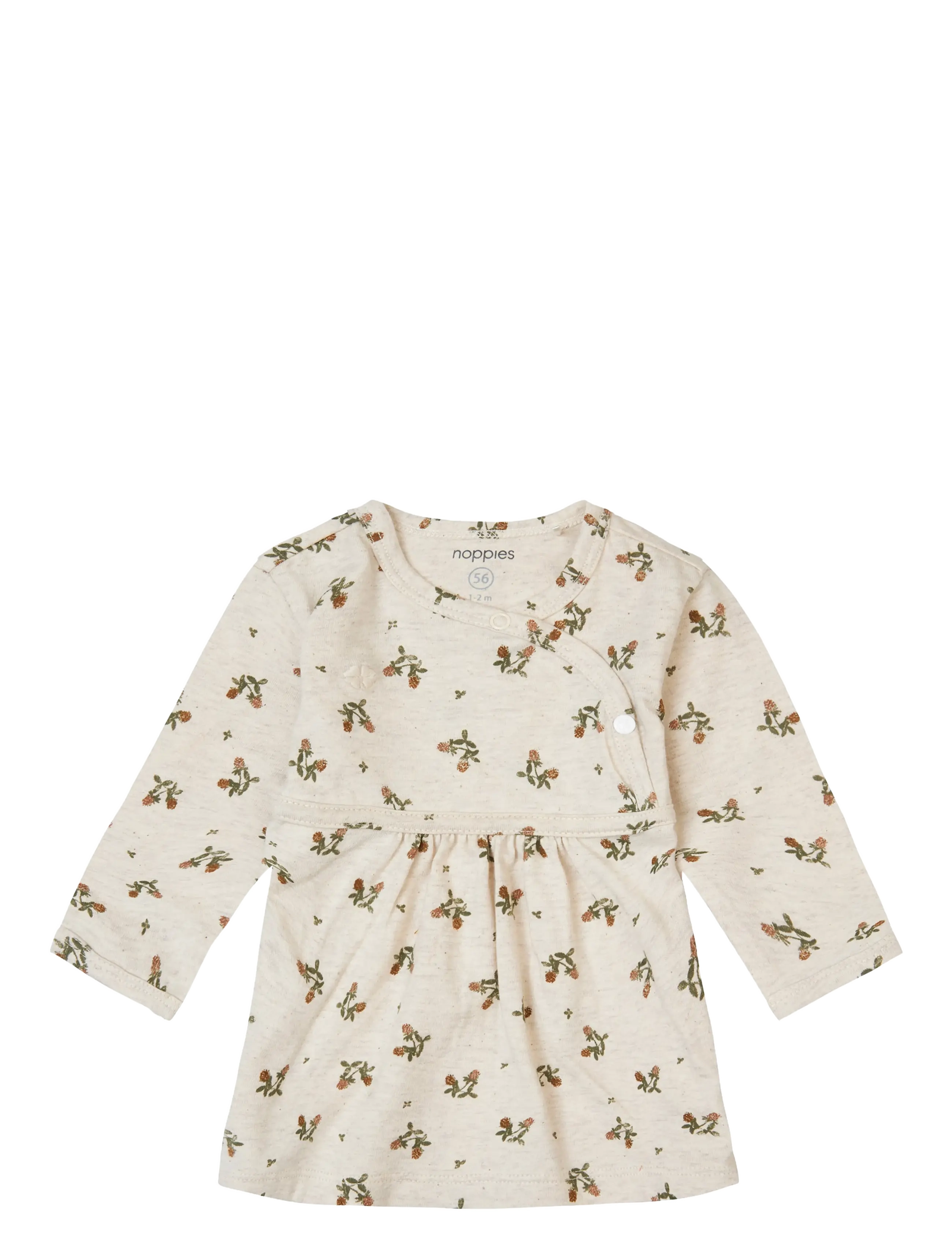 Noppies G Dress ls Norton aop - Baby 44-92 - P611 OATMEAL MELANGE / cream