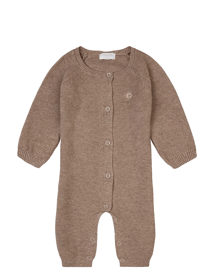 Noppies - Unisex Playsuit Monrovia LS - langærmede bodyer - p757 taupe melange - 0