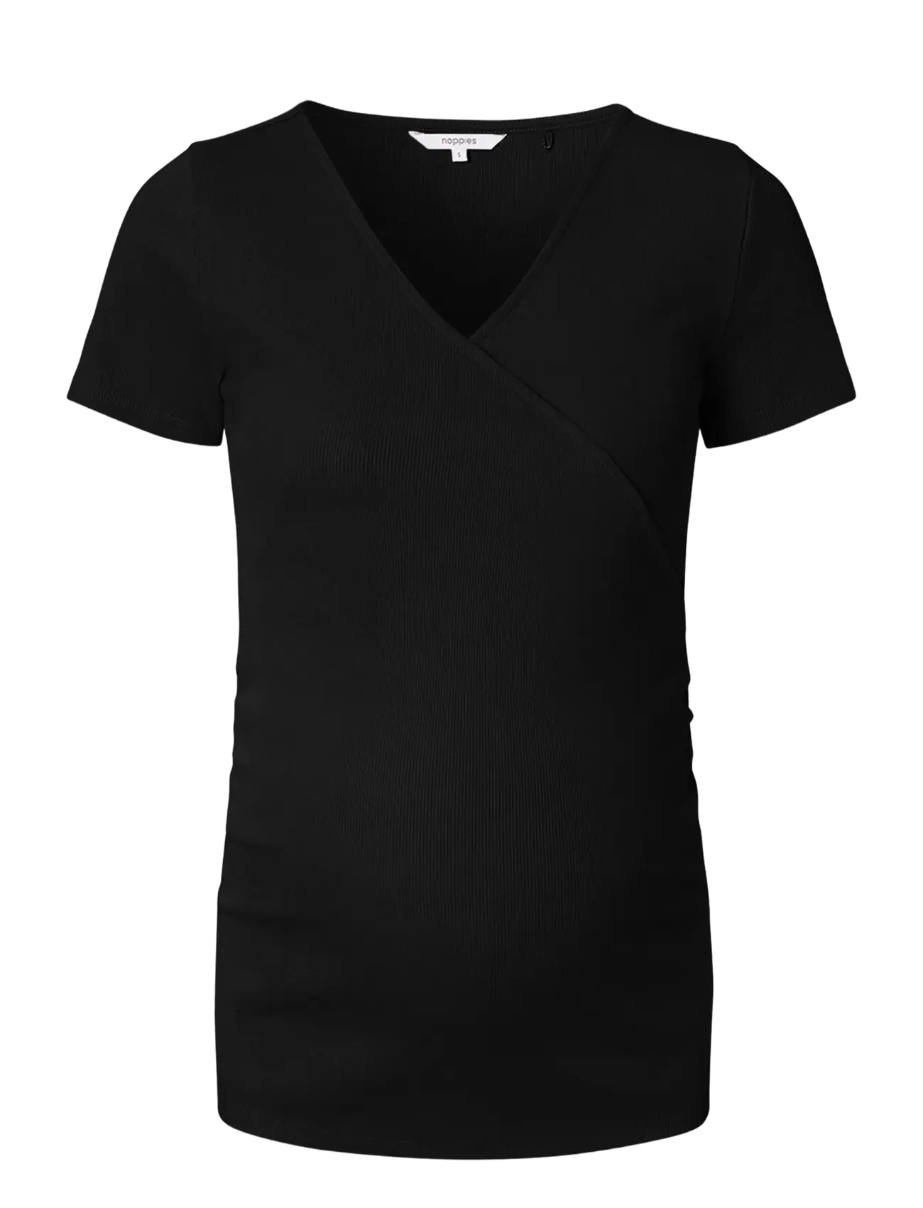 Noppies Sanson nursing rib top SS - p090 black - Ventetøj - P090 BLACK / black