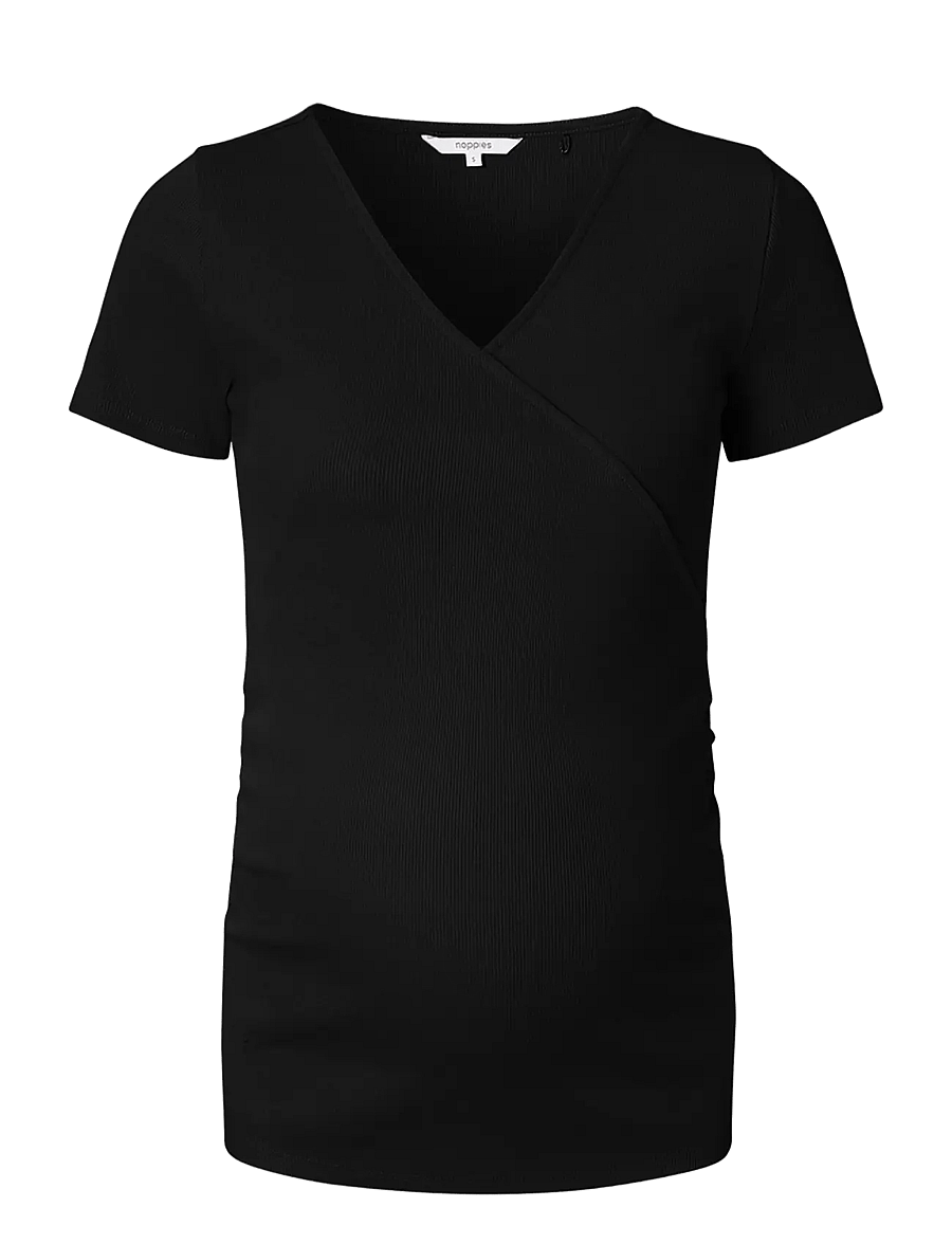 Noppies - Sanson nursing rib top SS - p090 black - 1