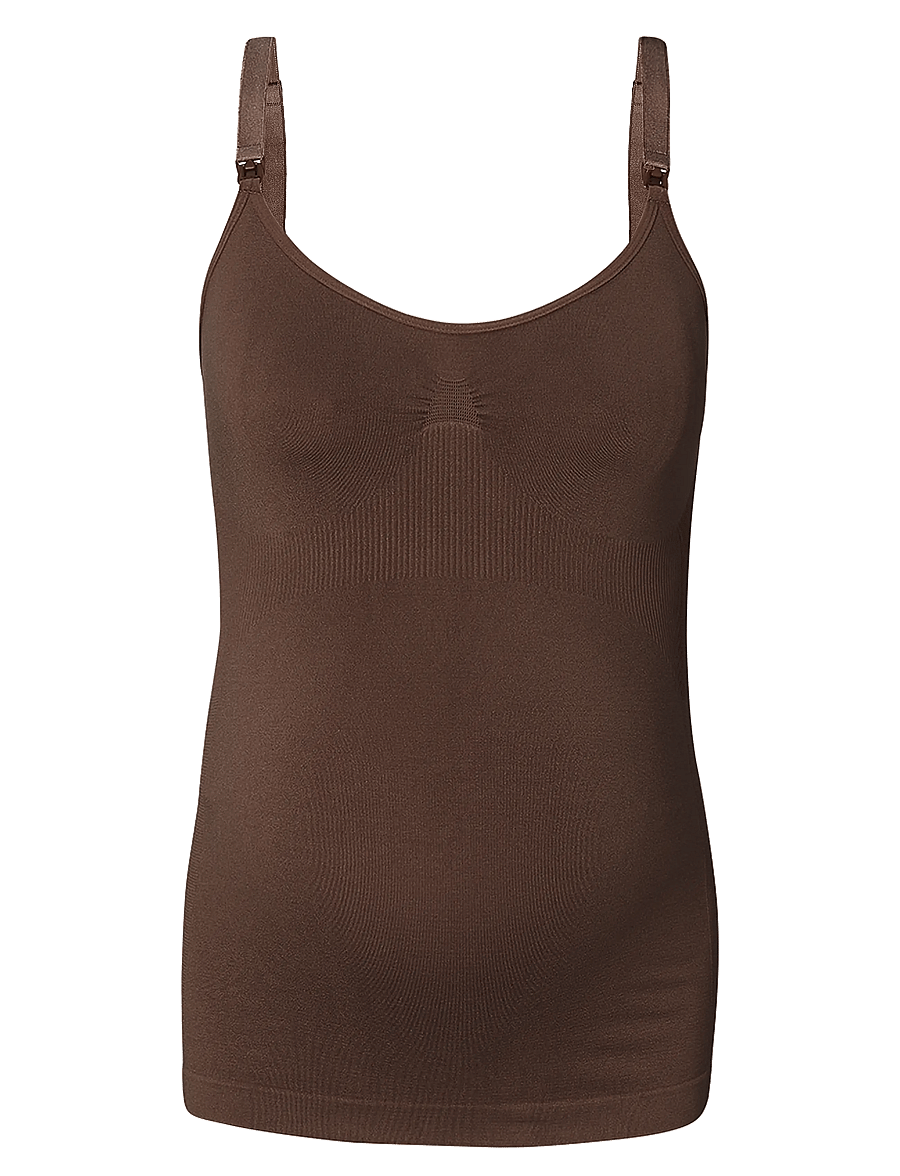 Noppies - Evi seamless nursing top - oberteile - p664 coffee bean - 1