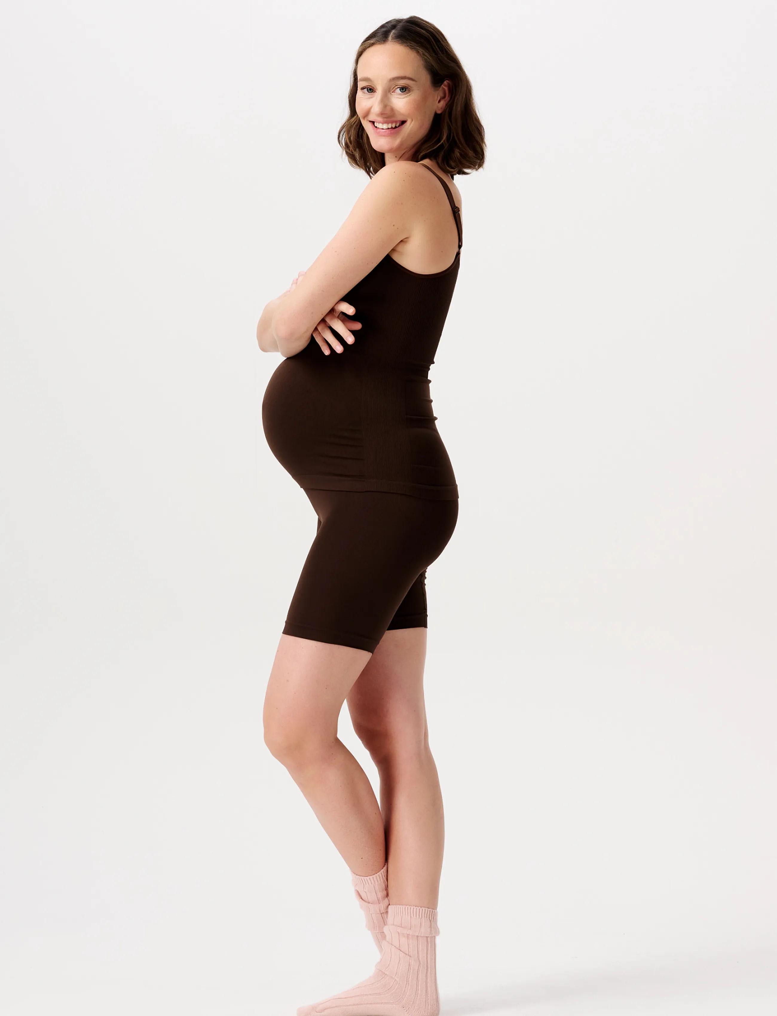 Noppies - Evi seamless nursing top - oberteile - p664 coffee bean - 4