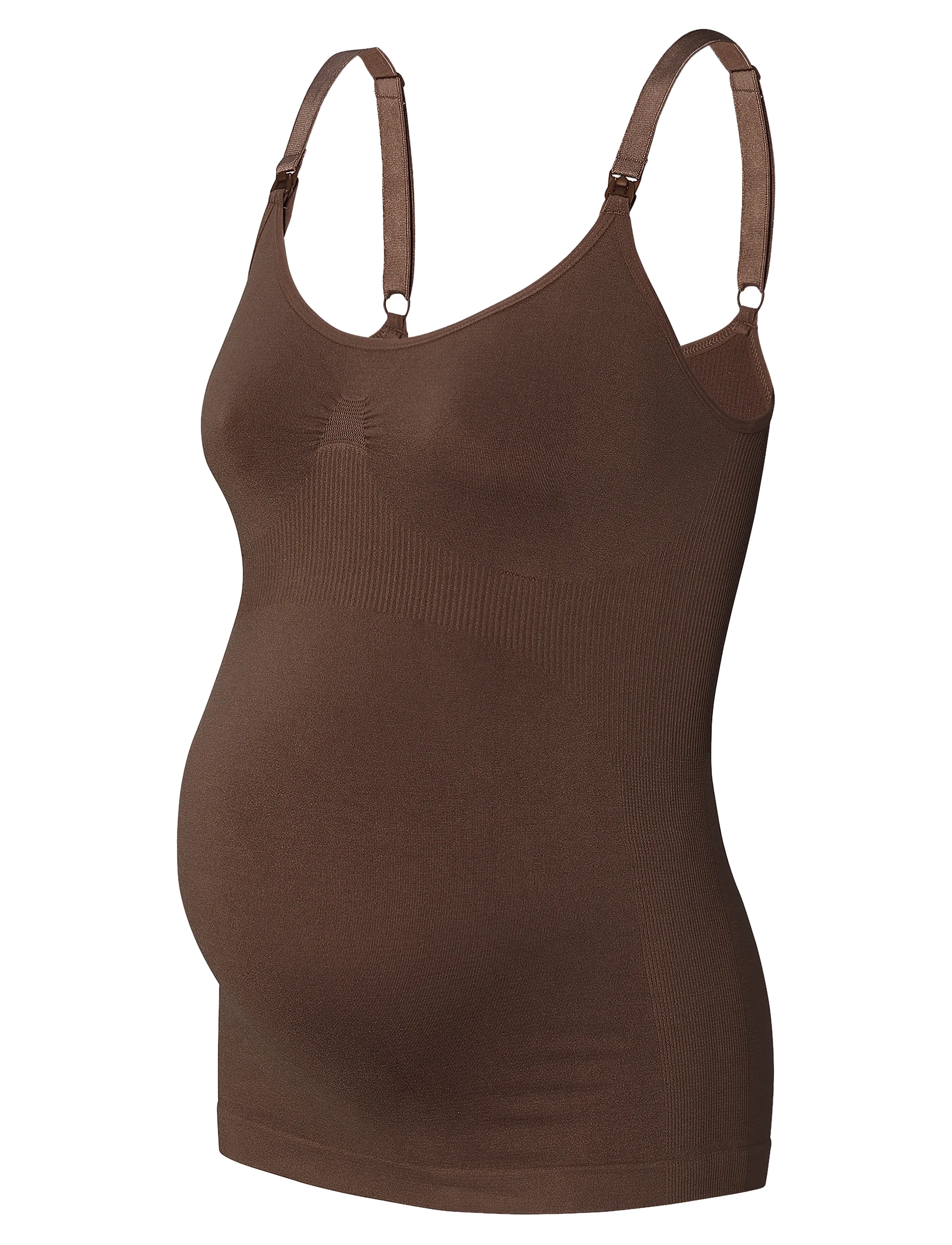 Noppies - Evi seamless nursing top - oberteile - p664 coffee bean - 3