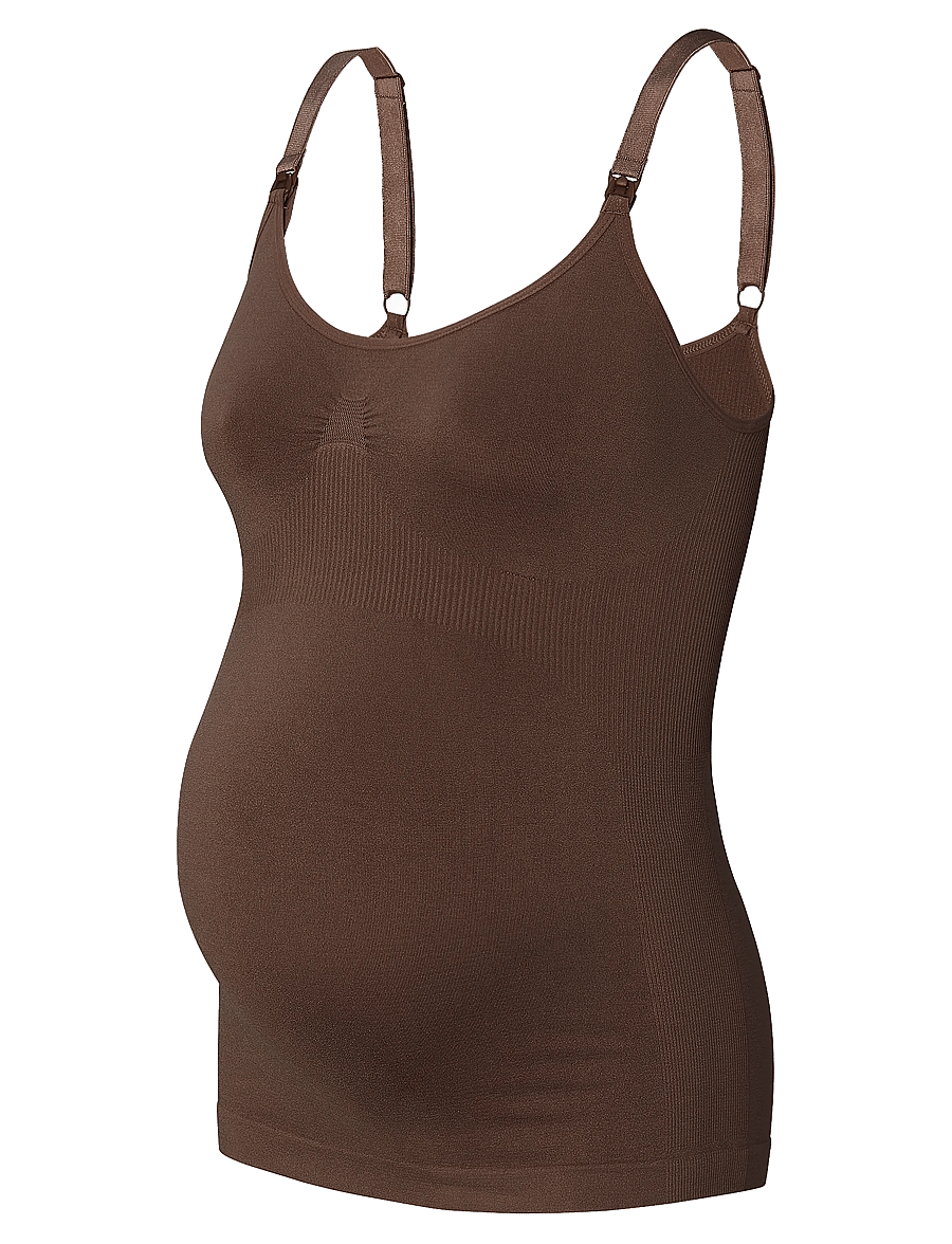 Noppies - Evi seamless nursing top - oberteile - p664 coffee bean - 3