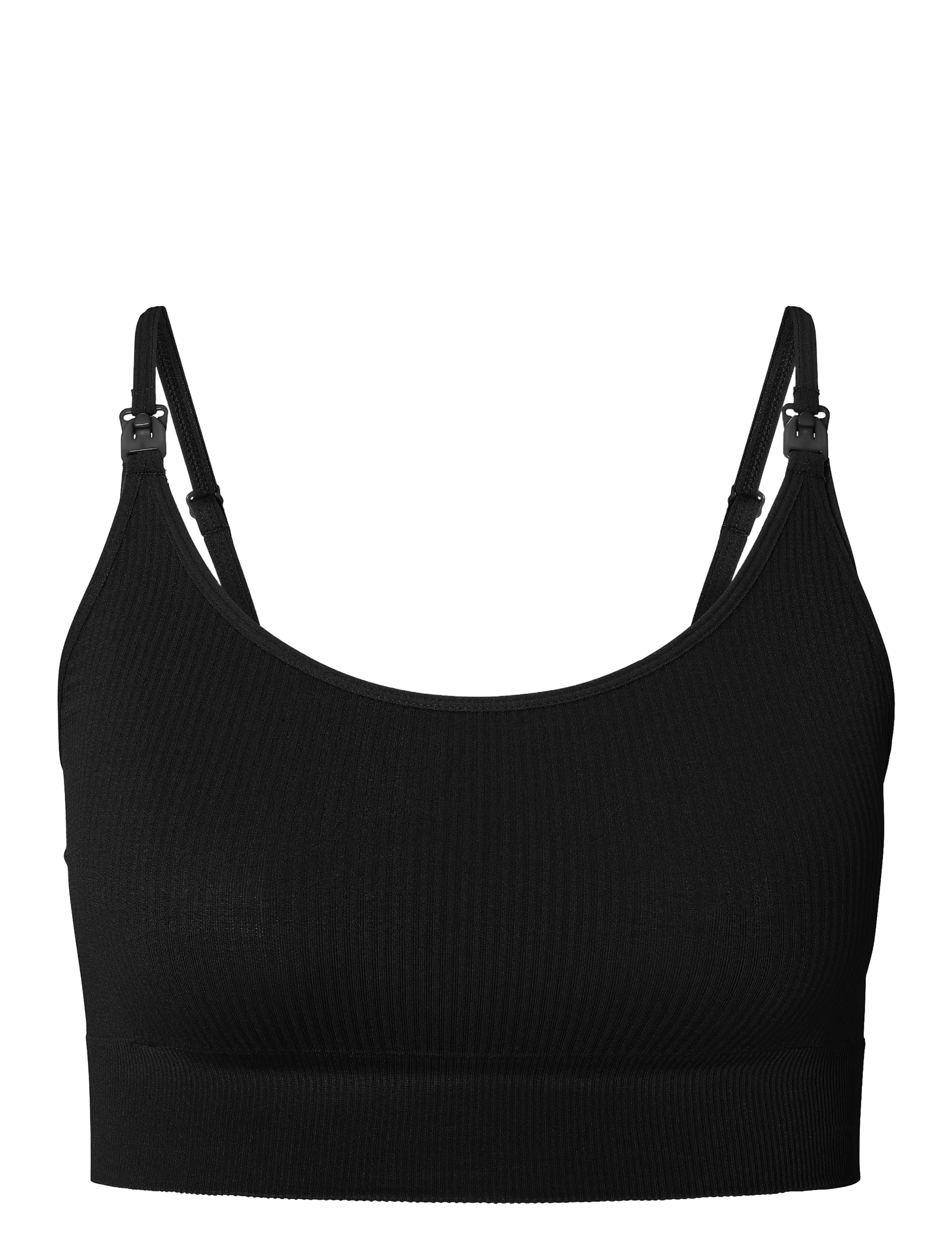 Noppies Mira seamless nursing rib top - p090 black - Ventetøj - P090 BLACK / black