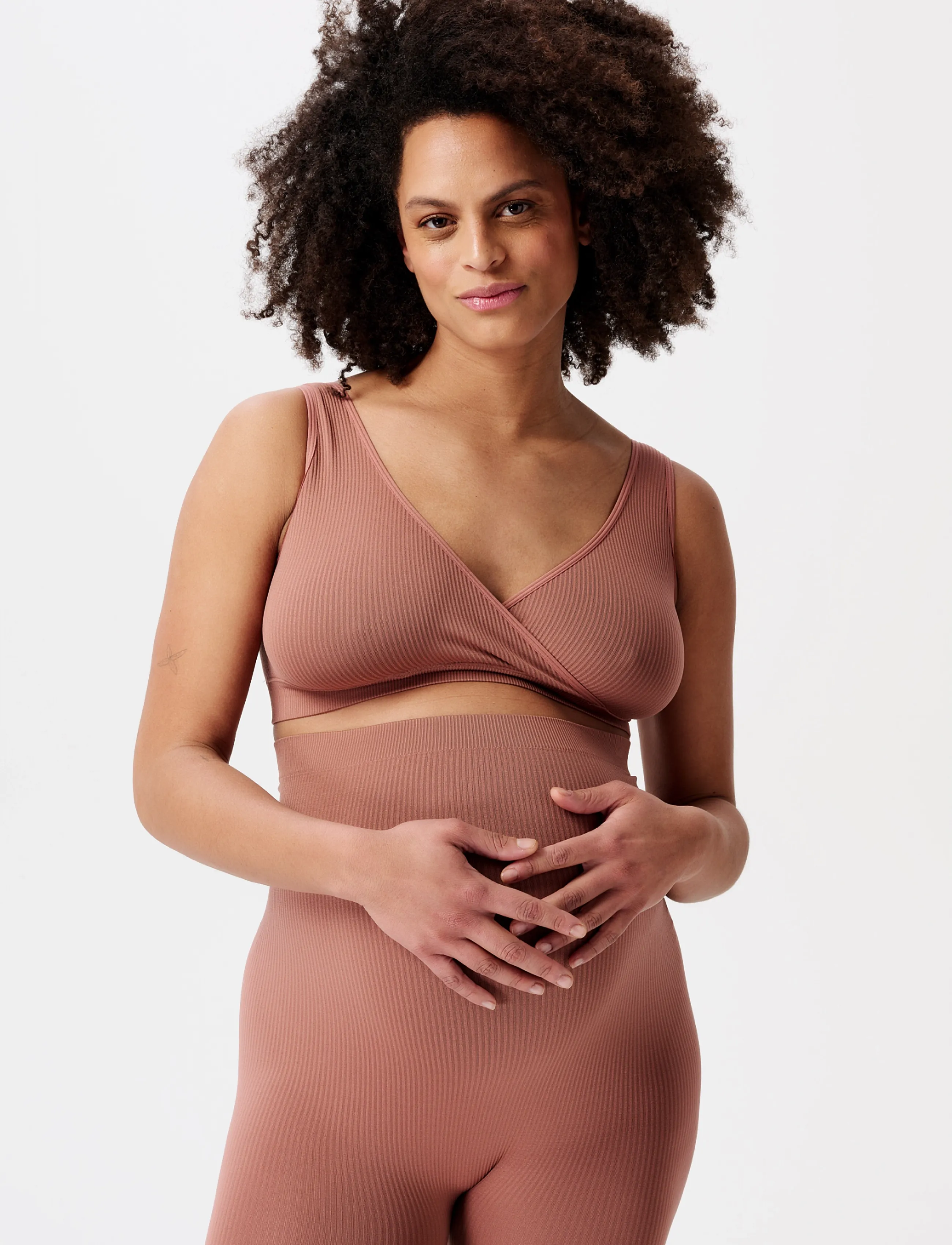 Noppies Gayla seamless nursing top - Crop tops - N143 BURLWOOD / pink/rose