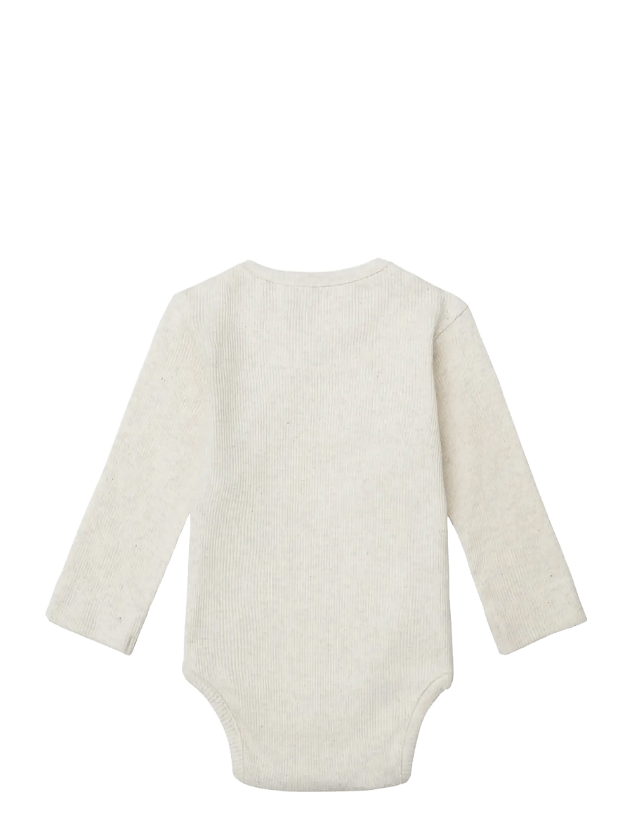 Noppies - U Romper rib Nino LS - p611 oatmeal melange - 1