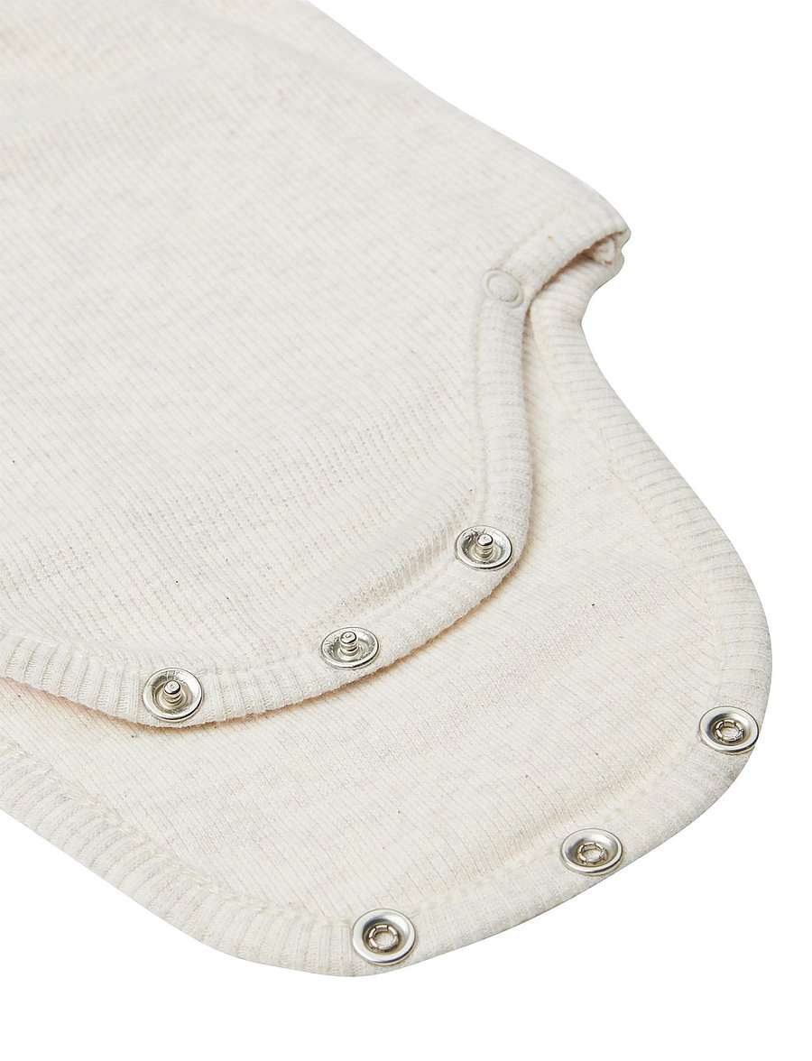 Noppies - U Romper rib Nino LS - p611 oatmeal melange - 3