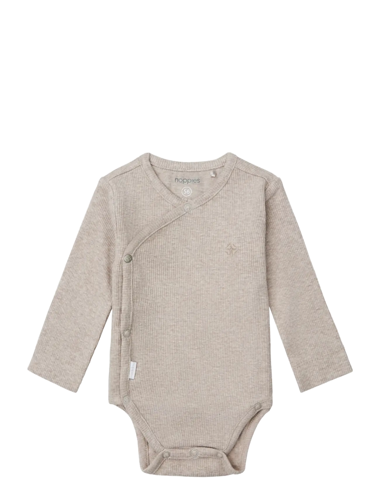 Noppies U Romper rib Nino LS - Noppies - P757 TAUPE MELANGE / beige