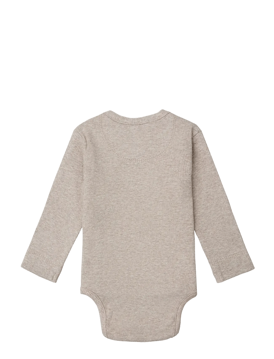 Noppies - U Romper rib Nino LS - p757 taupe melange - 1