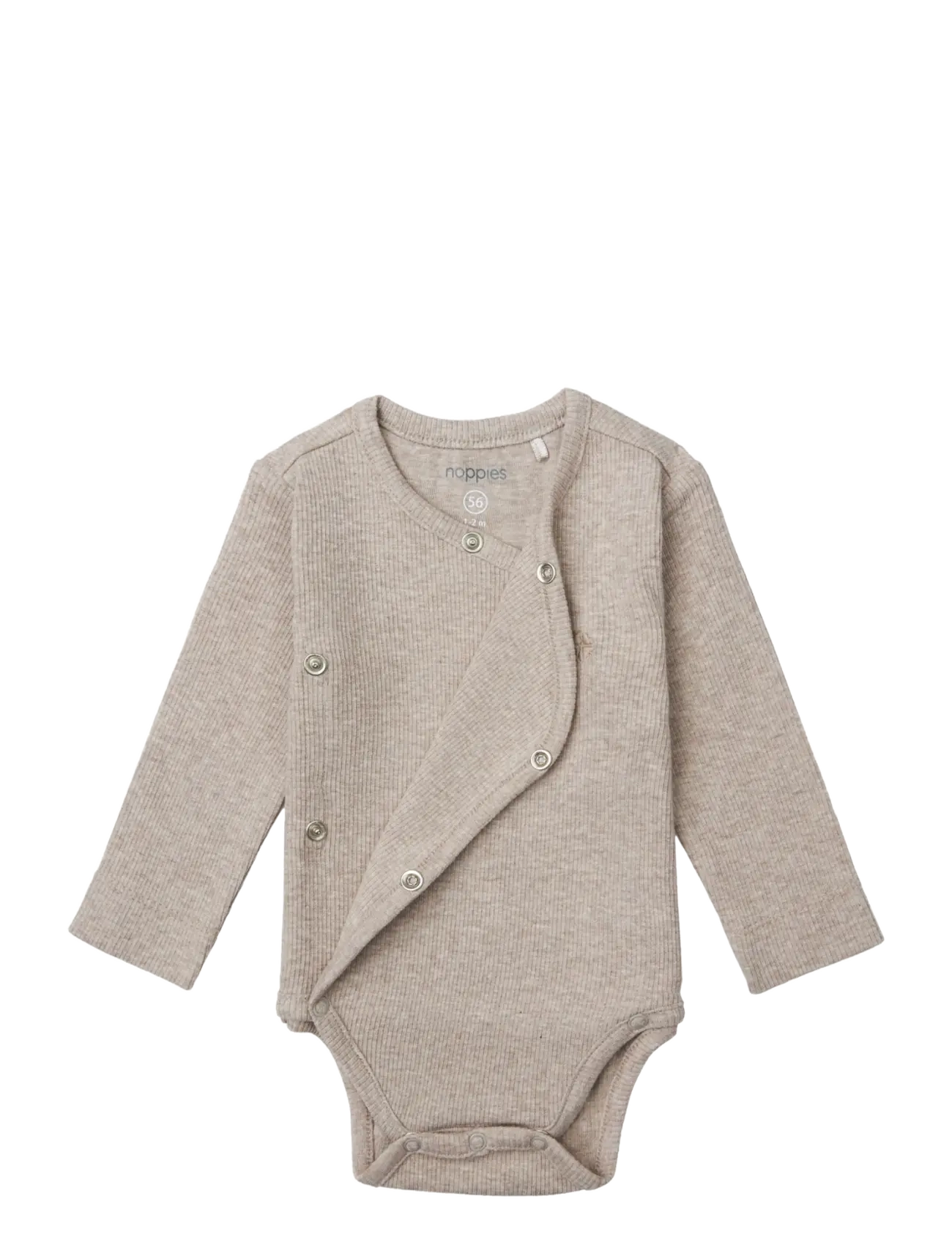 Noppies - U Romper rib Nino LS - p757 taupe melange - 2