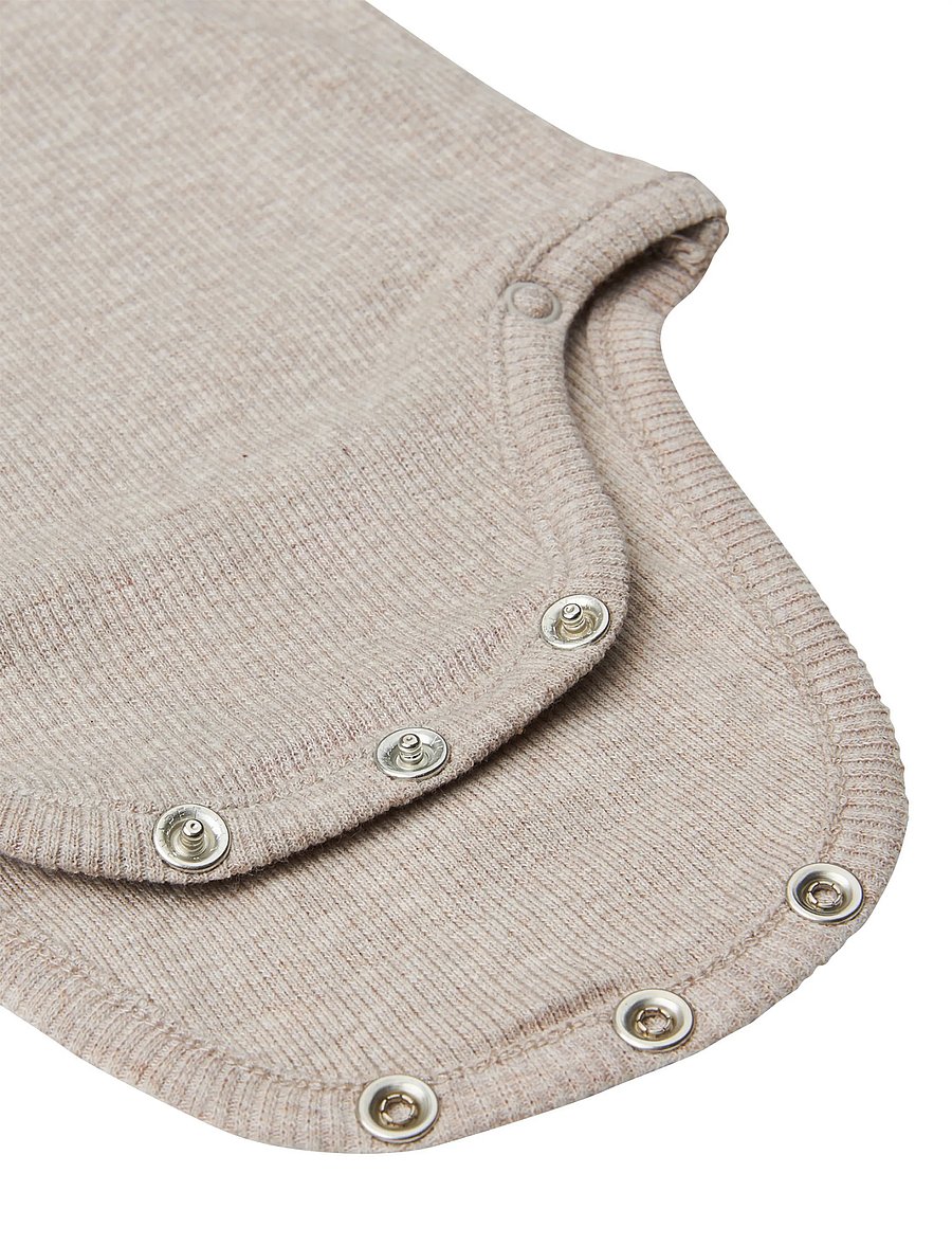 Noppies - U Romper rib Nino LS - p757 taupe melange - 3