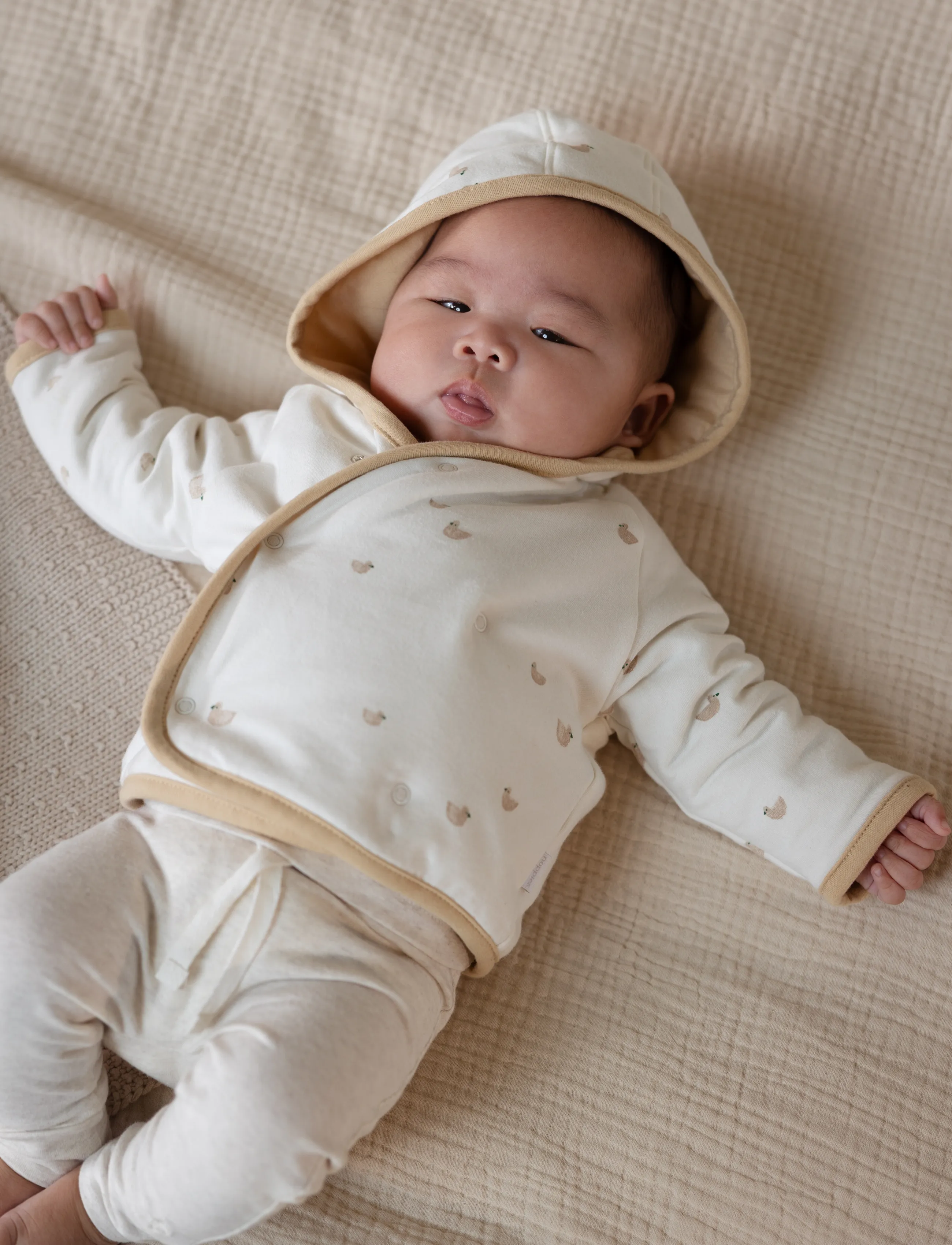 Noppies - U Cardigan Neddie reversible - n333 stripe pattern off white - 0