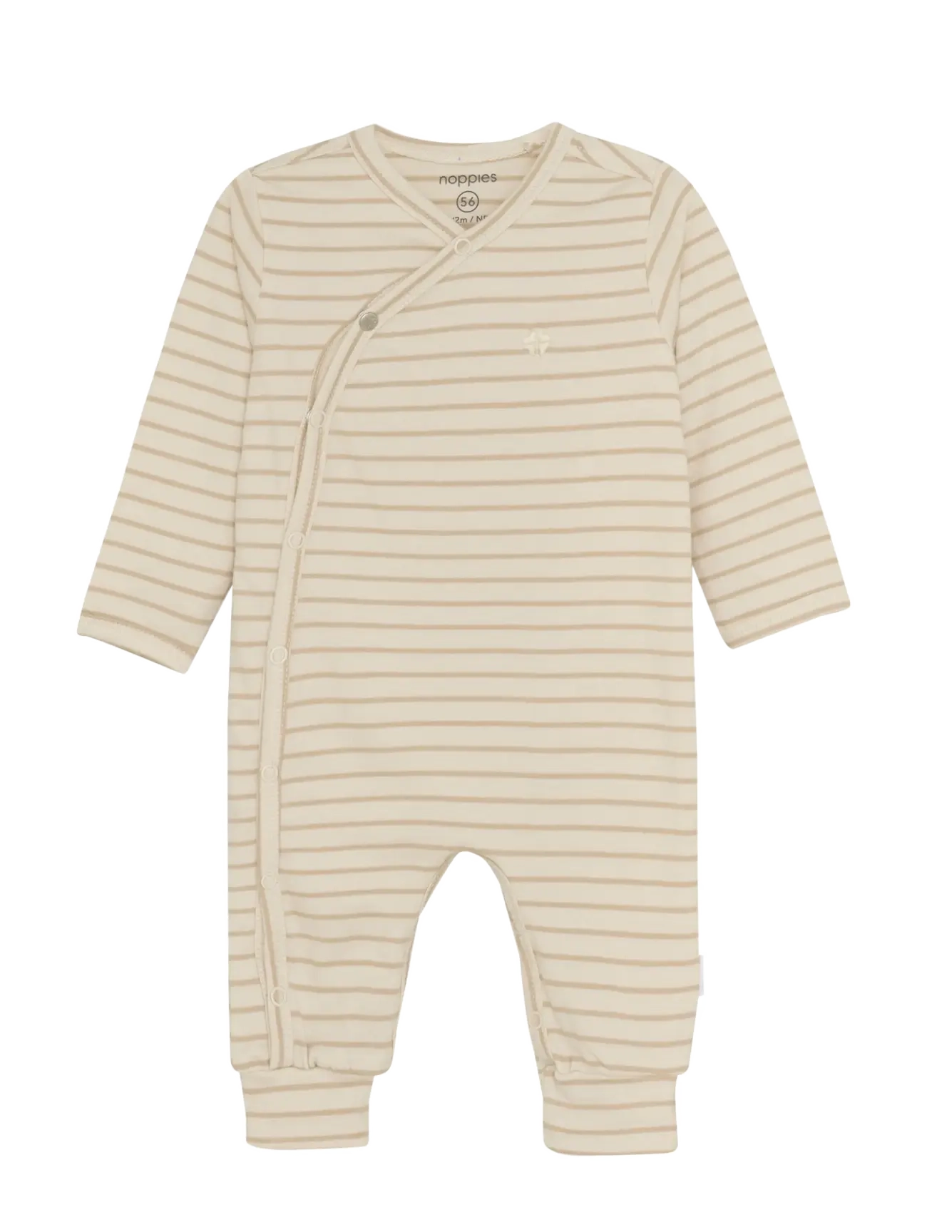 Noppies U Playsuit Nolan long sleeve - Noppies - N333 STRIPE PATTERN OFF WHITE / cream