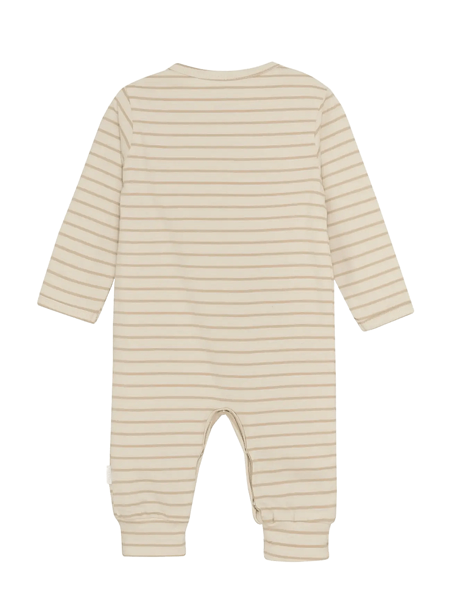 Noppies - U Playsuit Nolan long sleeve - n333 stripe pattern off white - 1