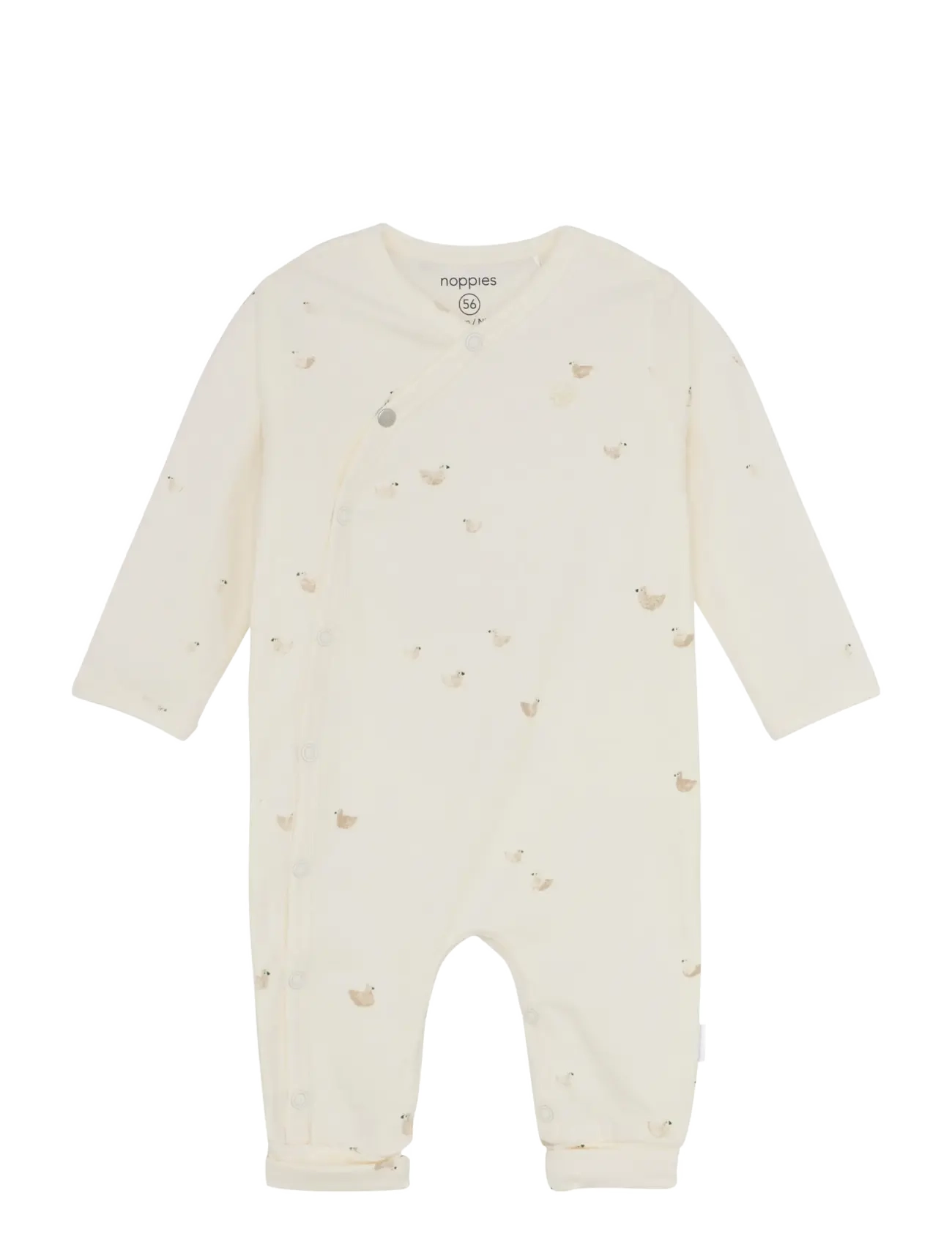 Noppies U Playsuit Nolan long sleeve - Noppies - N318 ANIMALS PATTERN OFF WHITE / cream