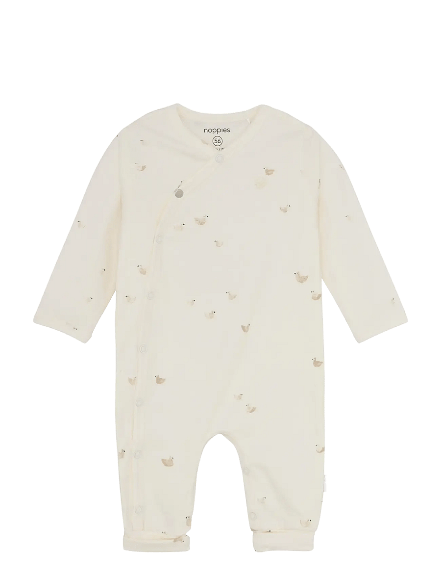 Noppies - U Playsuit Nolan long sleeve - n318 animals pattern off white - 1