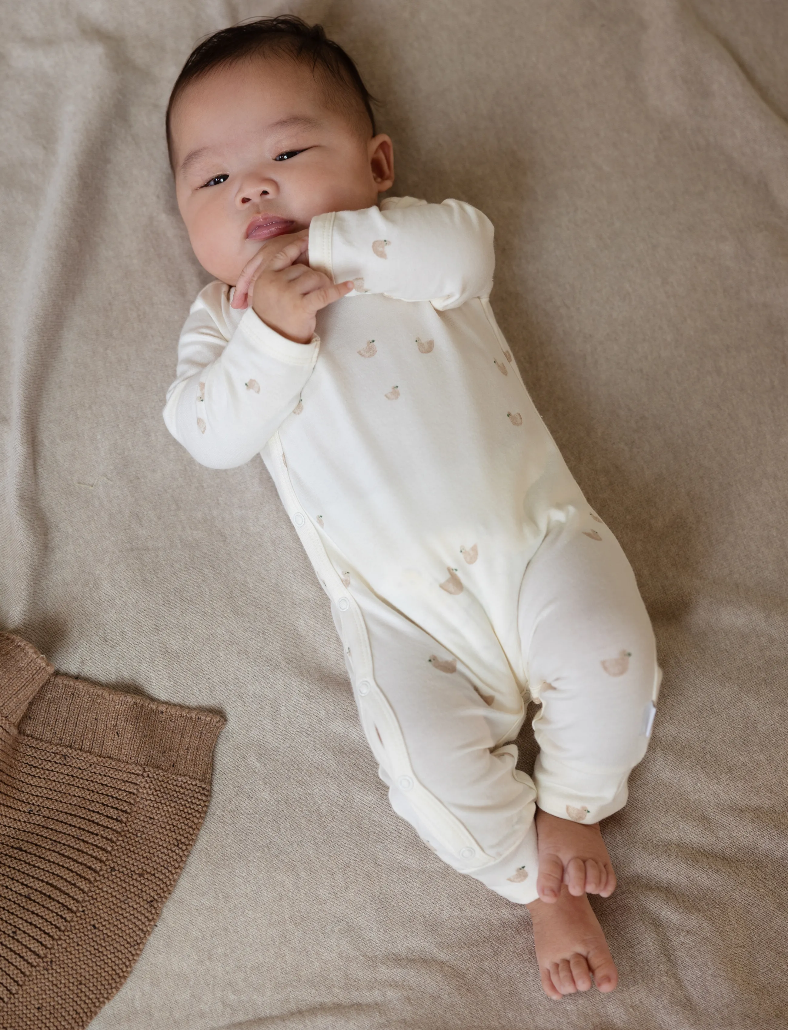 Noppies - U Playsuit Nolan long sleeve - n318 animals pattern off white - 0