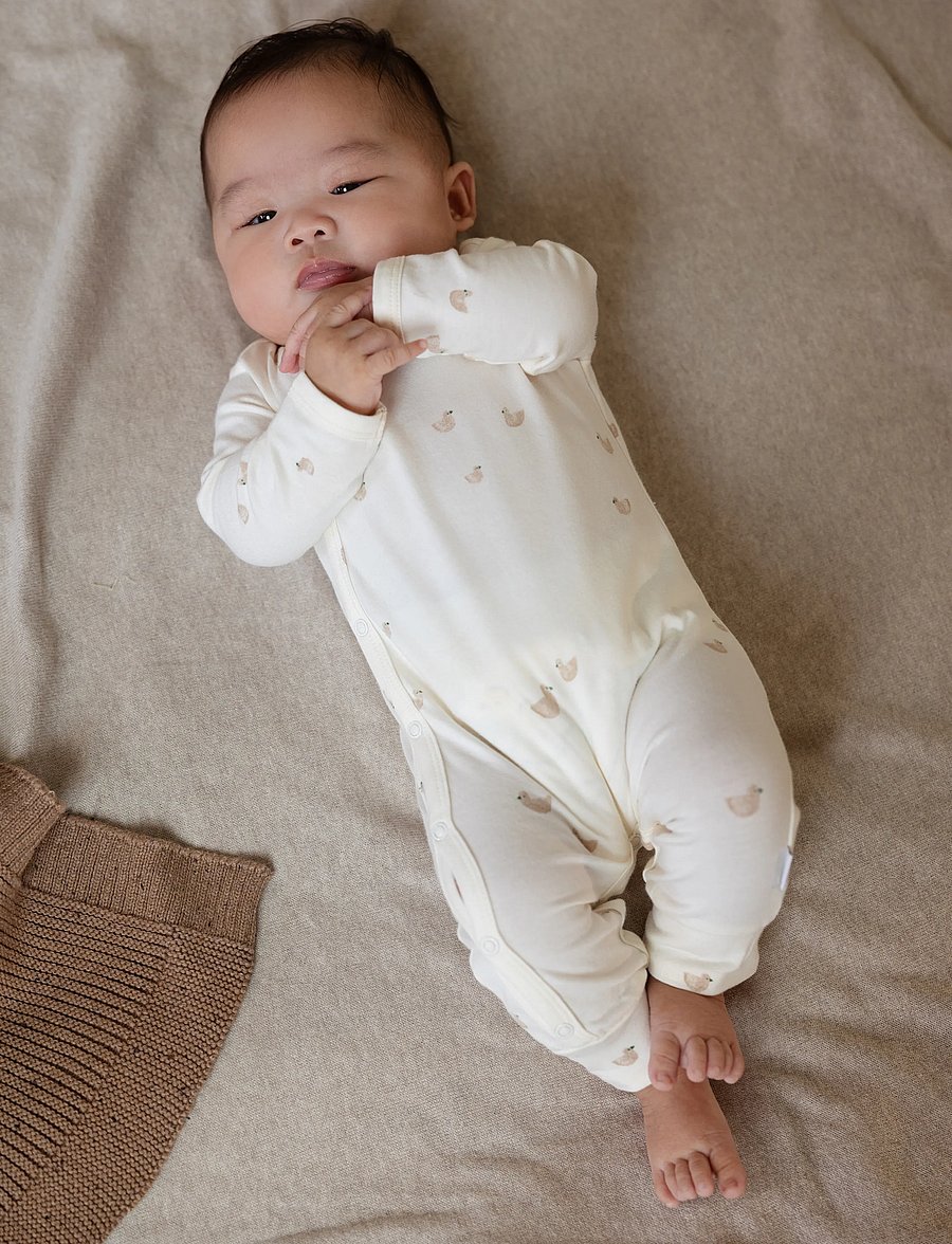 Noppies - U Playsuit Nolan long sleeve - n318 animals pattern off white - 0