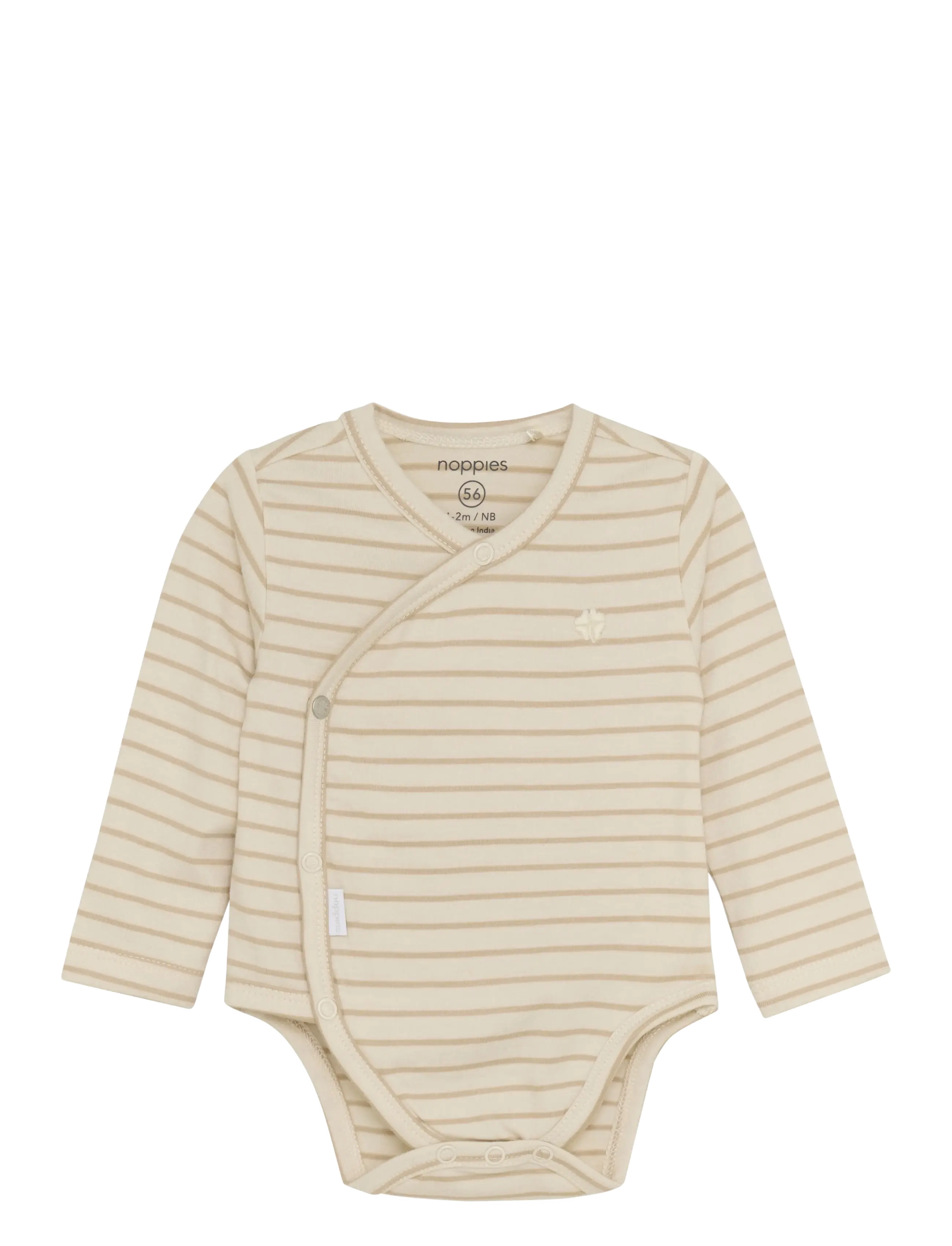 Noppies Unisex Romper Navi long sleeve - Noppies - N333 STRIPE PATTERN OFF WHITE / cream