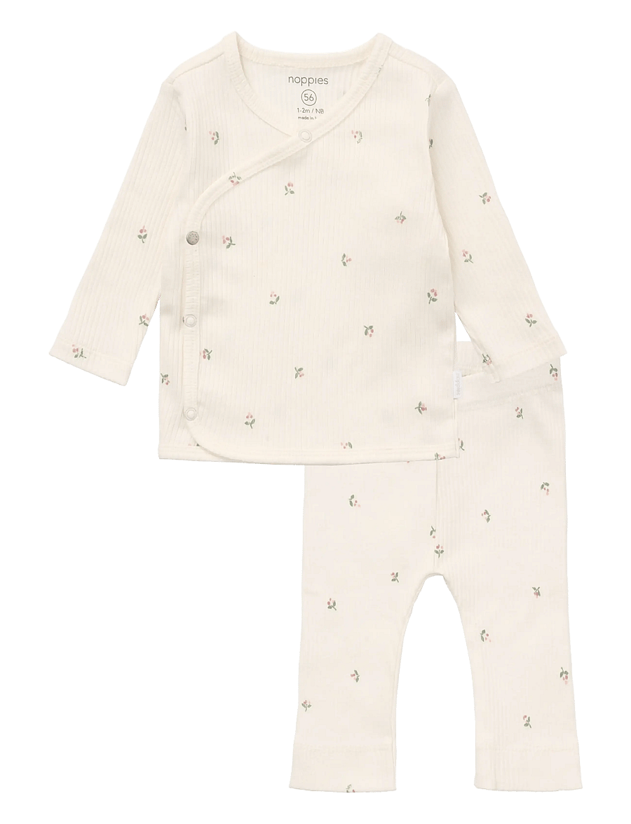 Noppies - Set Top LS Legging AOP - sets mit langärmeligem t-shirt - egret - 0