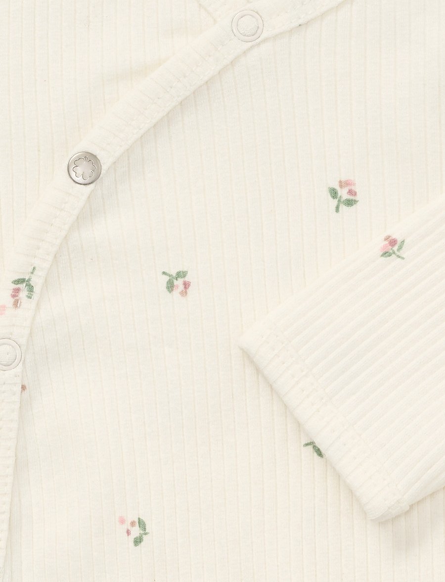 Noppies - Playsuit LS AOP - langærmede heldragter - egret - 2
