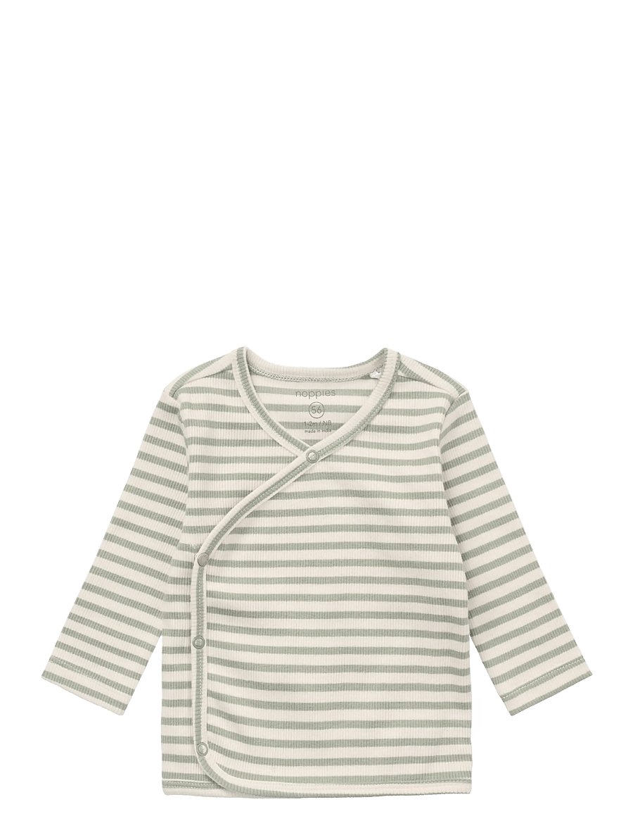 Noppies - Top LS stripe - langärmlige hemden - iceberg green - 0