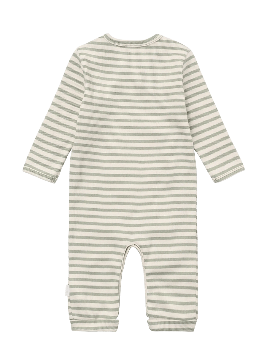 Noppies - Playsuit LS stripe - jumpsuits - iceberg green - 1