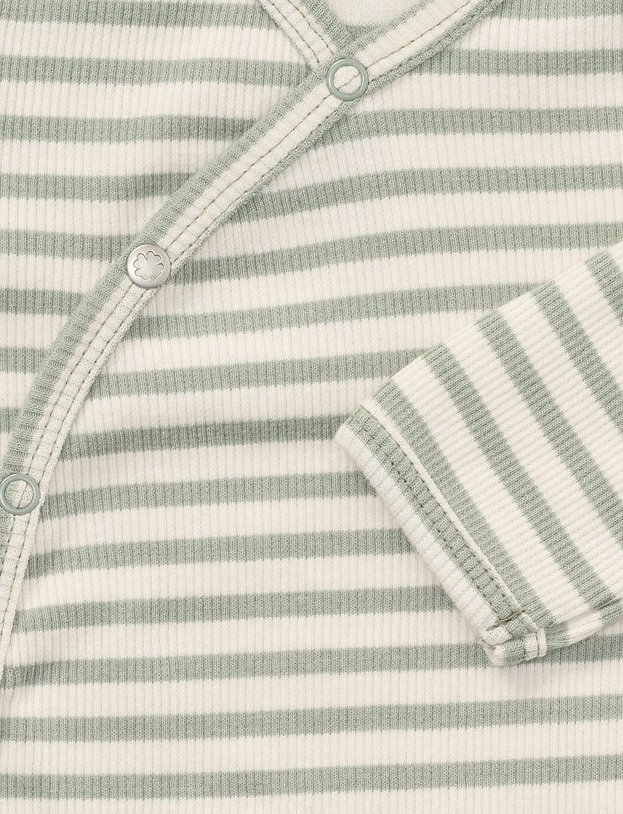 Noppies - Playsuit LS stripe - jumpsuits - iceberg green - 2