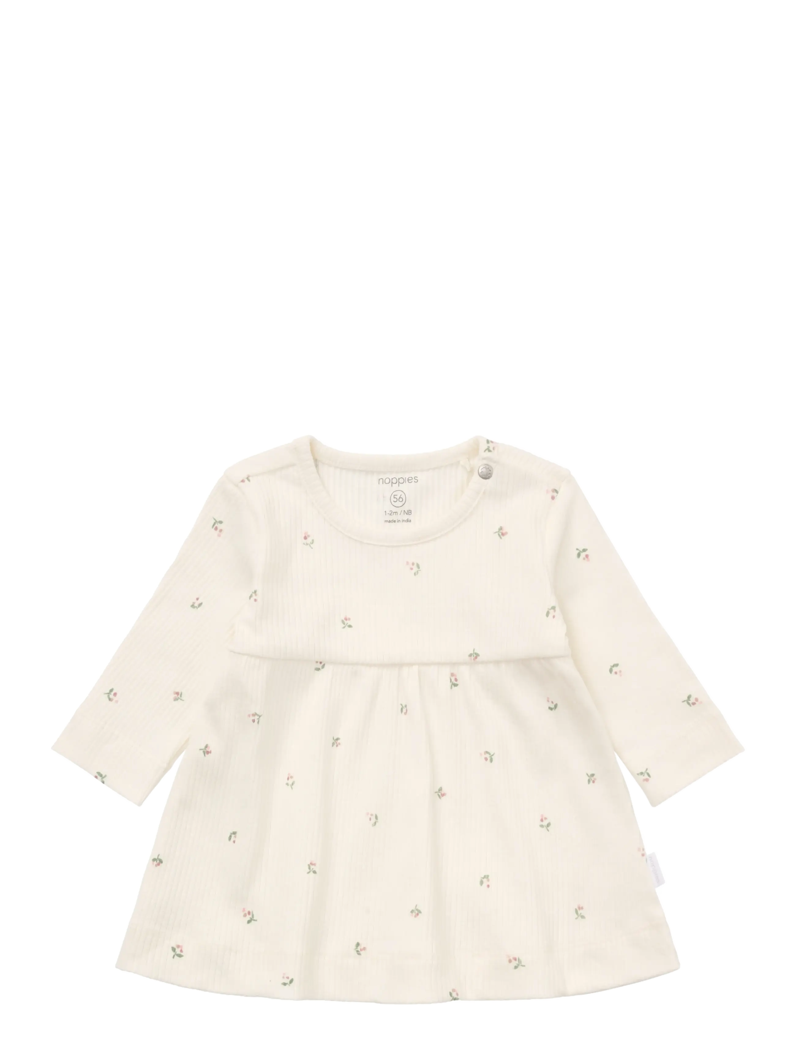 Noppies Dress LS AOP - Langärmelige Babykleider - EGRET / cream