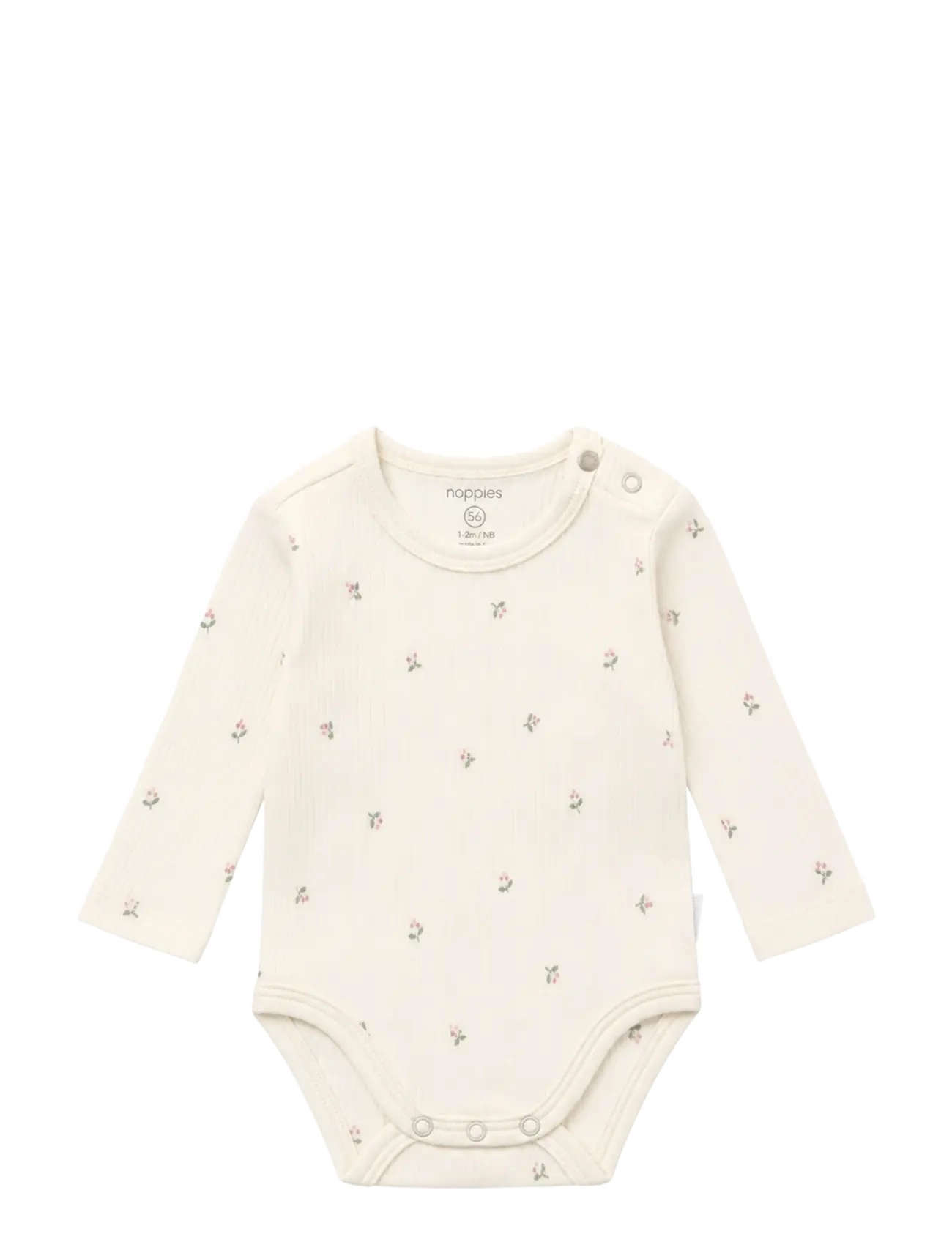 Noppies Romper LS AOP - Långärmade bodies - EGRET / cream