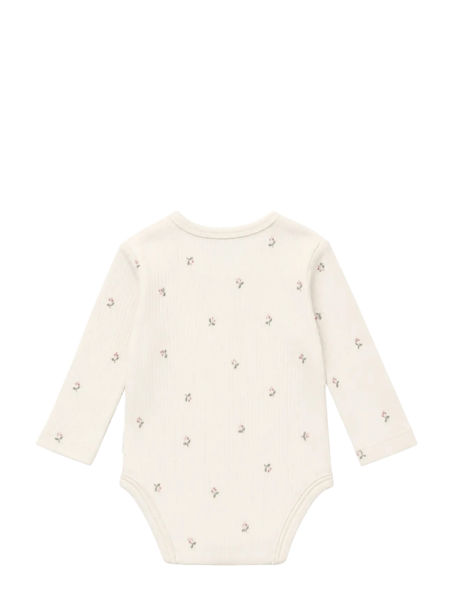 Noppies - Romper LS AOP - långärmade bodies - egret - 1