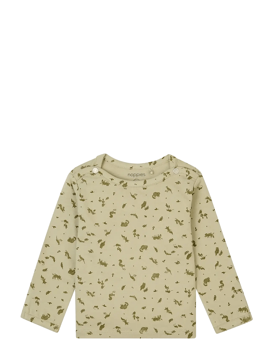 Noppies - Tee Guia allover print LS - n202 moss gray - 0
