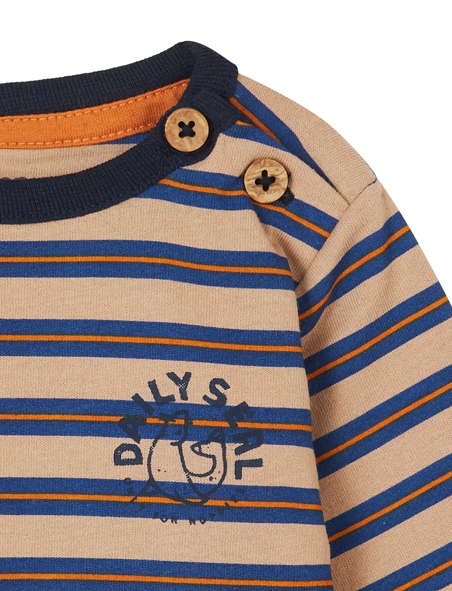 Noppies - Tee Ger striped LS - langärmelig - n194 natural - 2