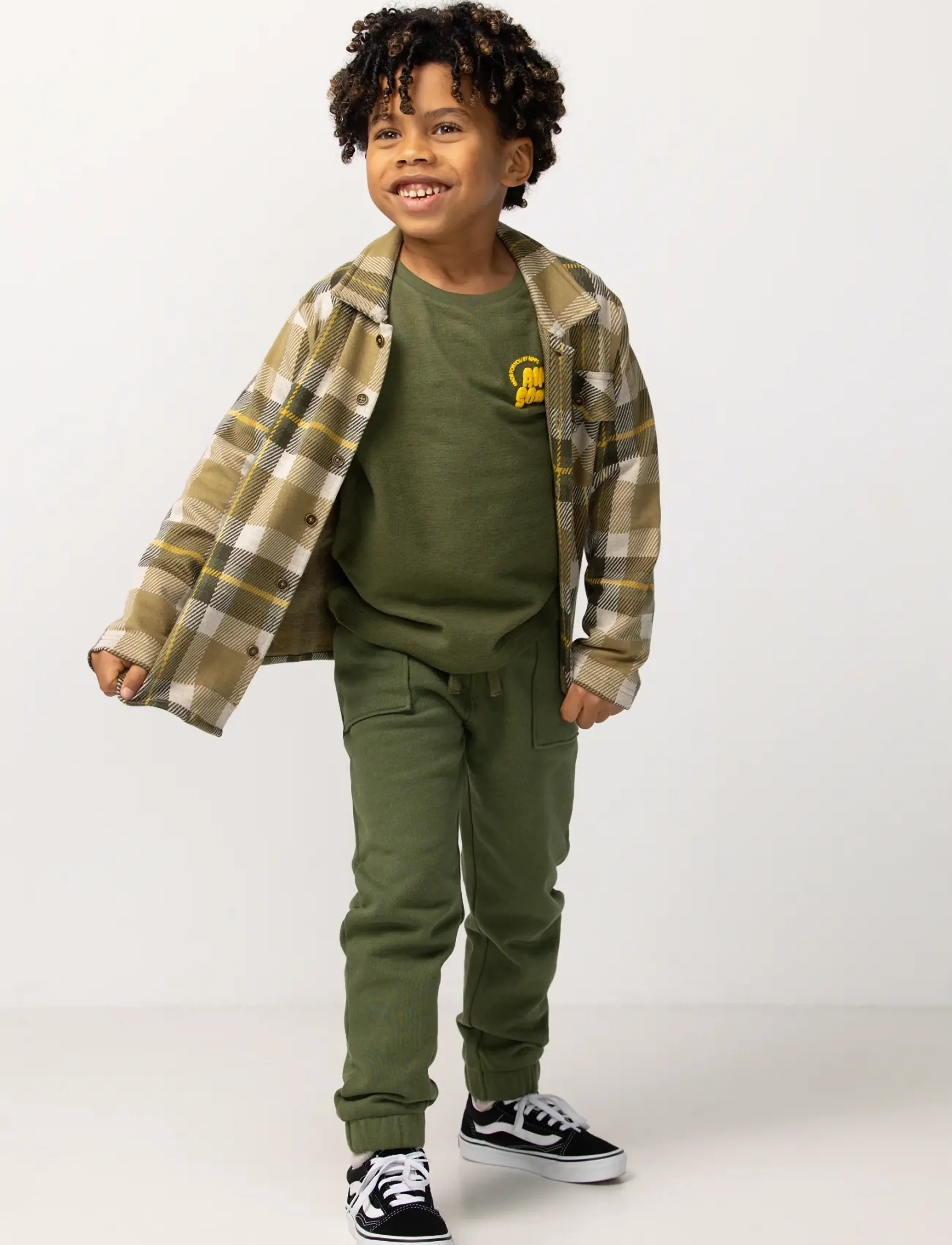 Noppies - B Shirt Russell long sleeve - n366 check pattern med.green - 3
