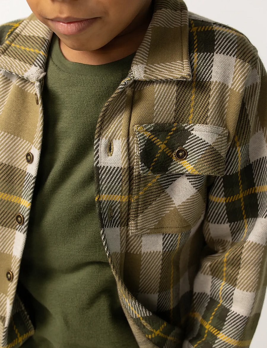 Noppies - B Shirt Russell long sleeve - n366 check pattern med.green - 4