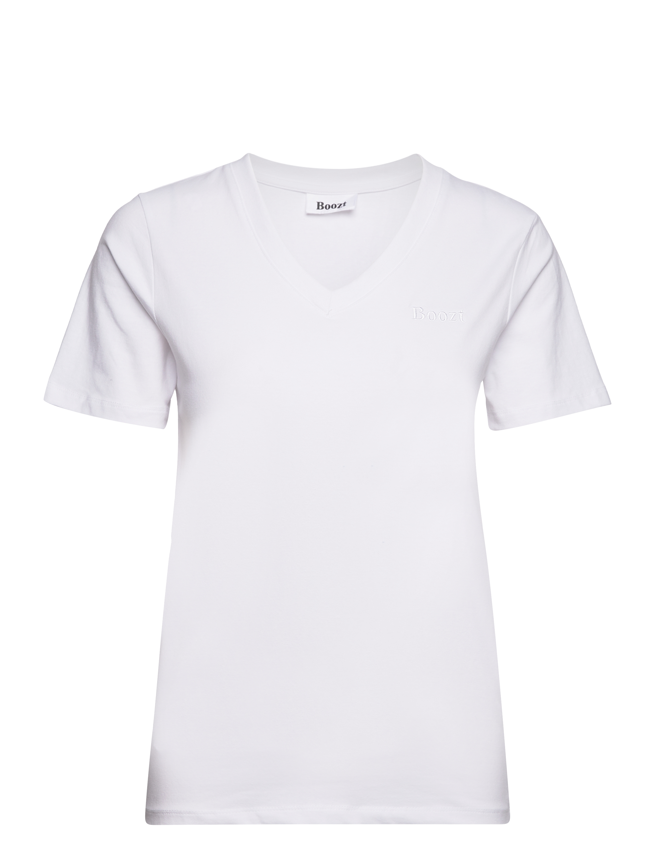 Boozt Merchandise T-Shirt V-Neck, S, White, T-Shirts & Toppe > Kortærmede, Dame