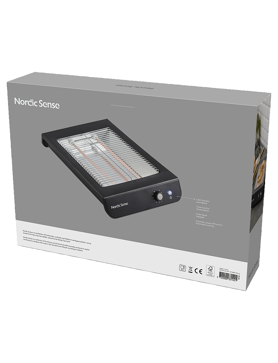 Nordic Sense - Toaster 600 watt - toaster - svart - 3